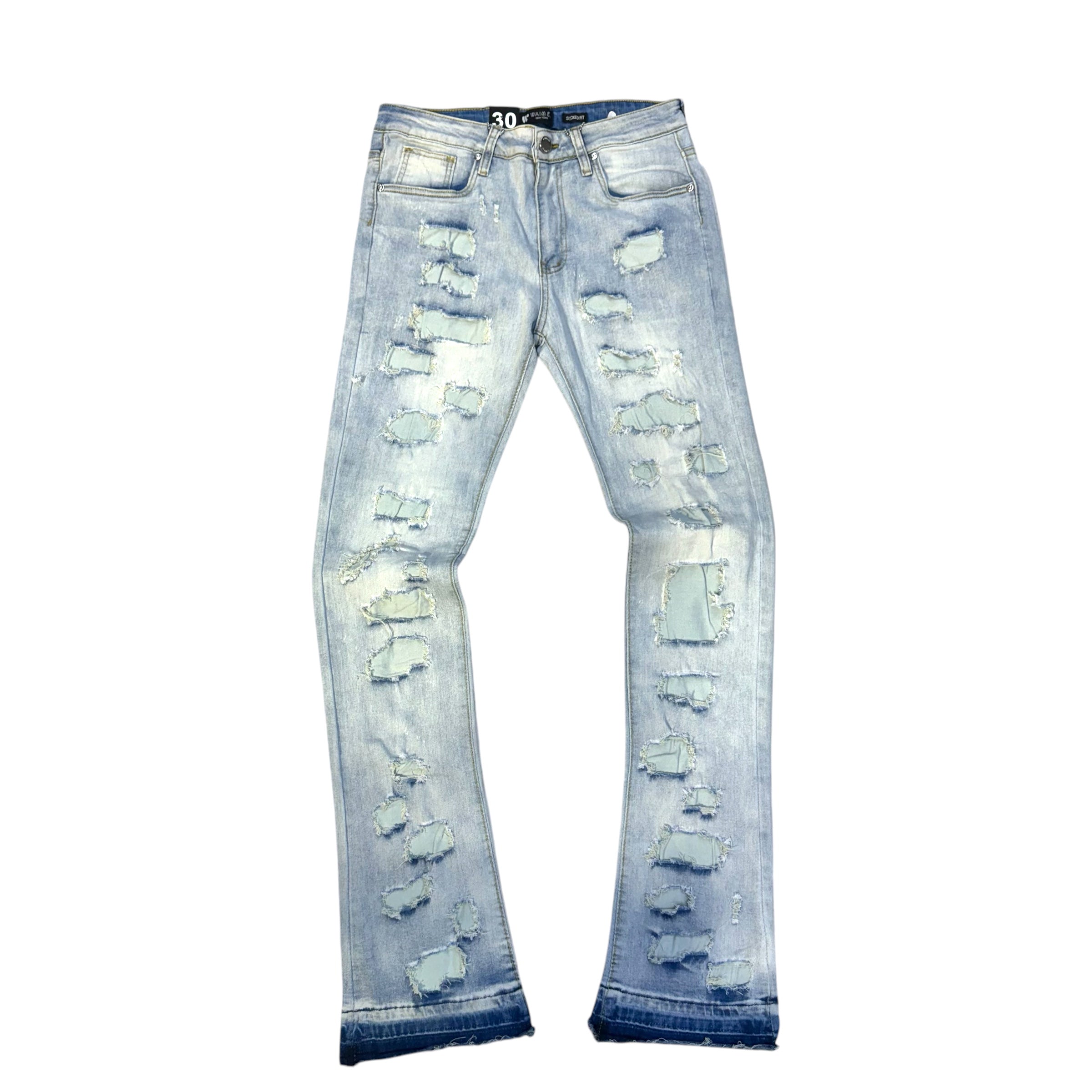 Stacked Denim  Blue Bleach  wash M8244D