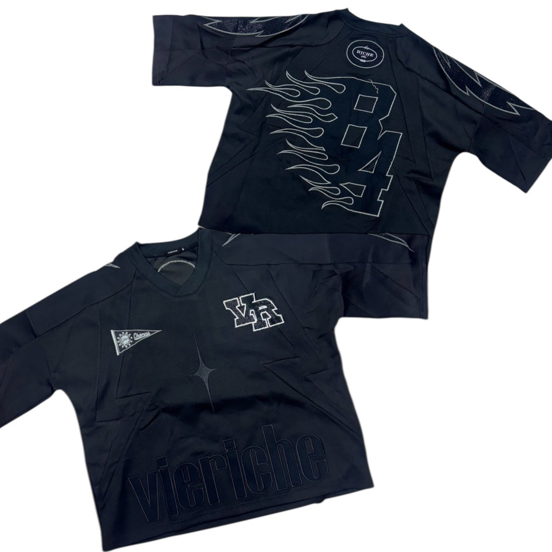 VR Rhinestone Pep Rally Jersey Black 1353