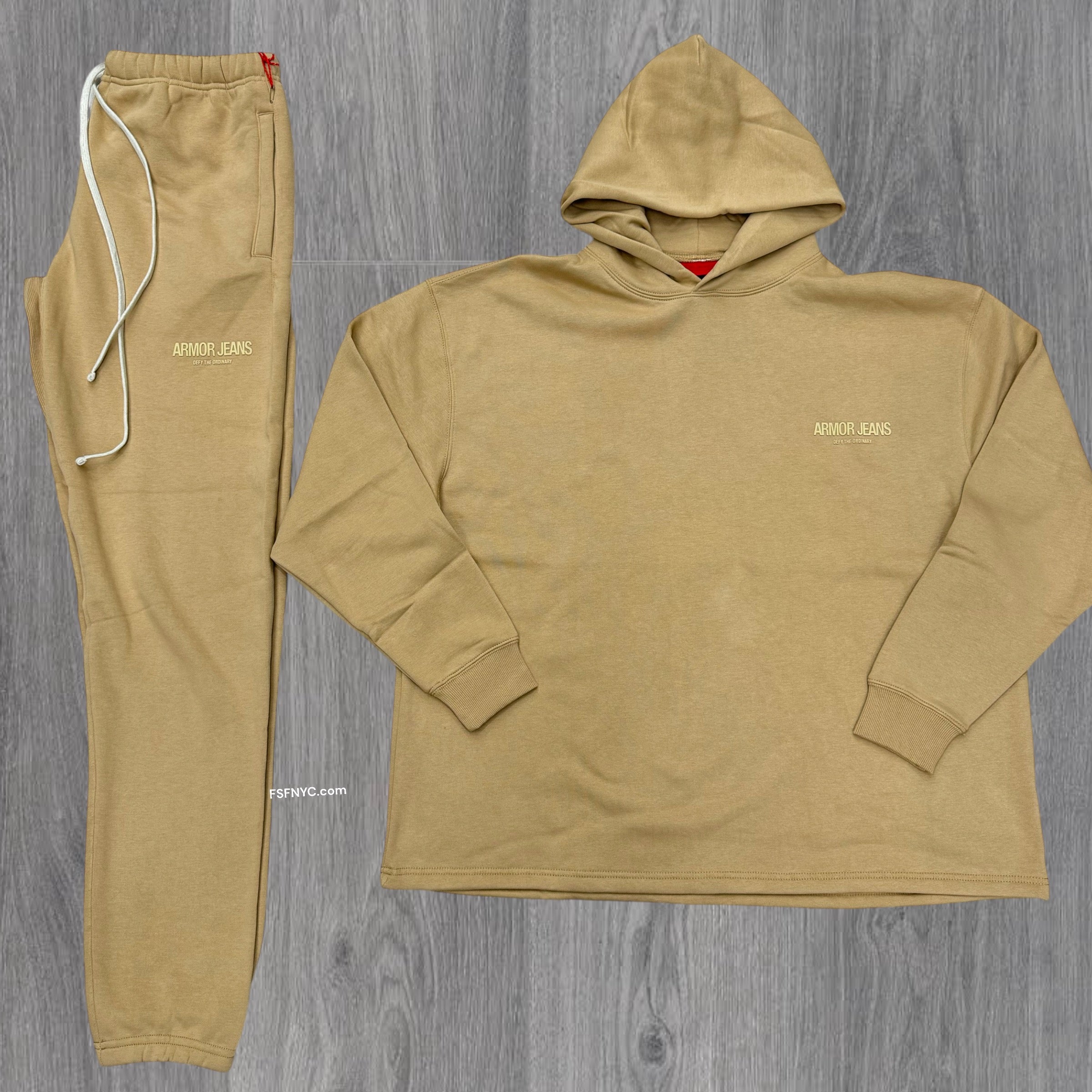 Oversize Hood w Jogger Sweats Set Sesame 713