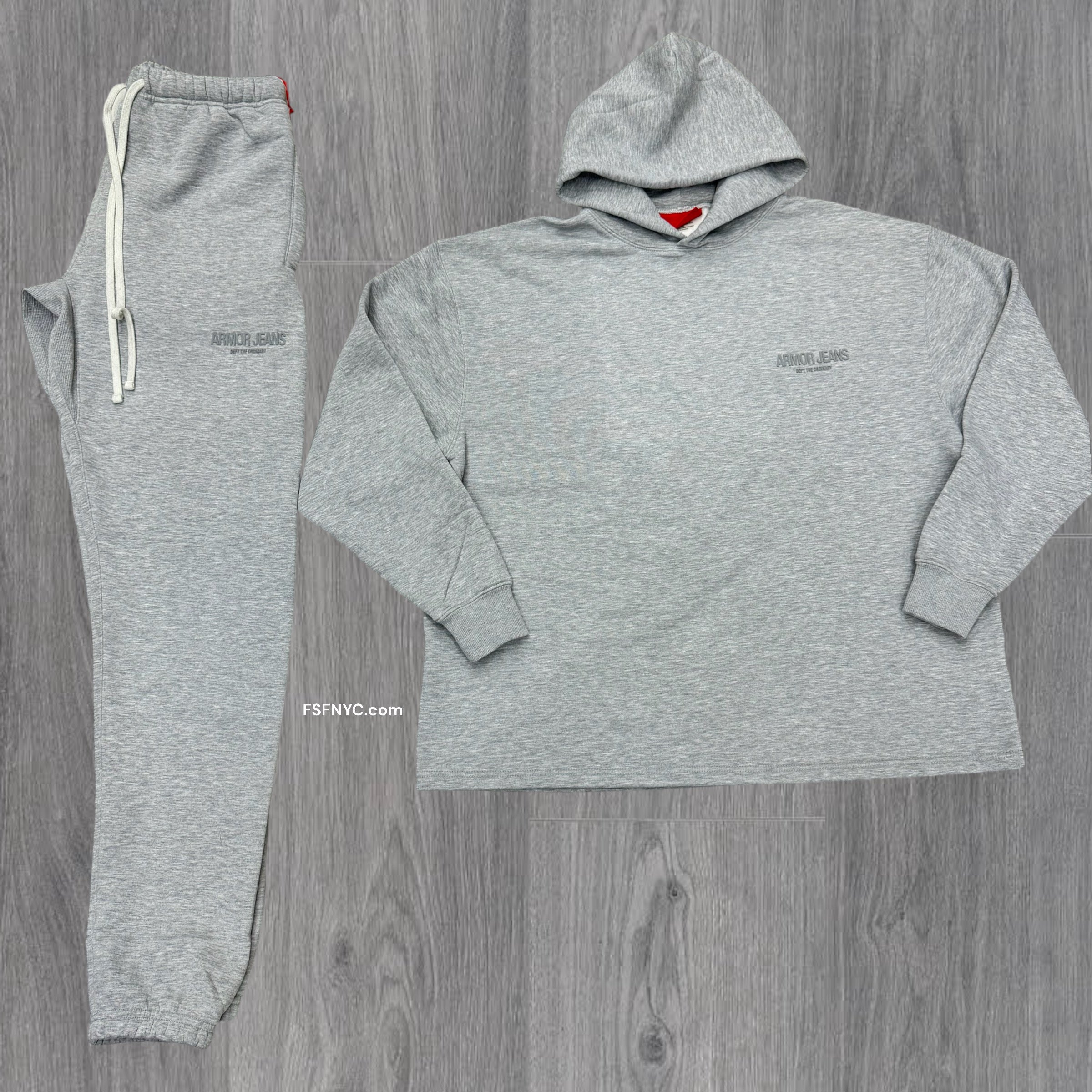 Oversize Hood w Jogger Sweats set Grey 713