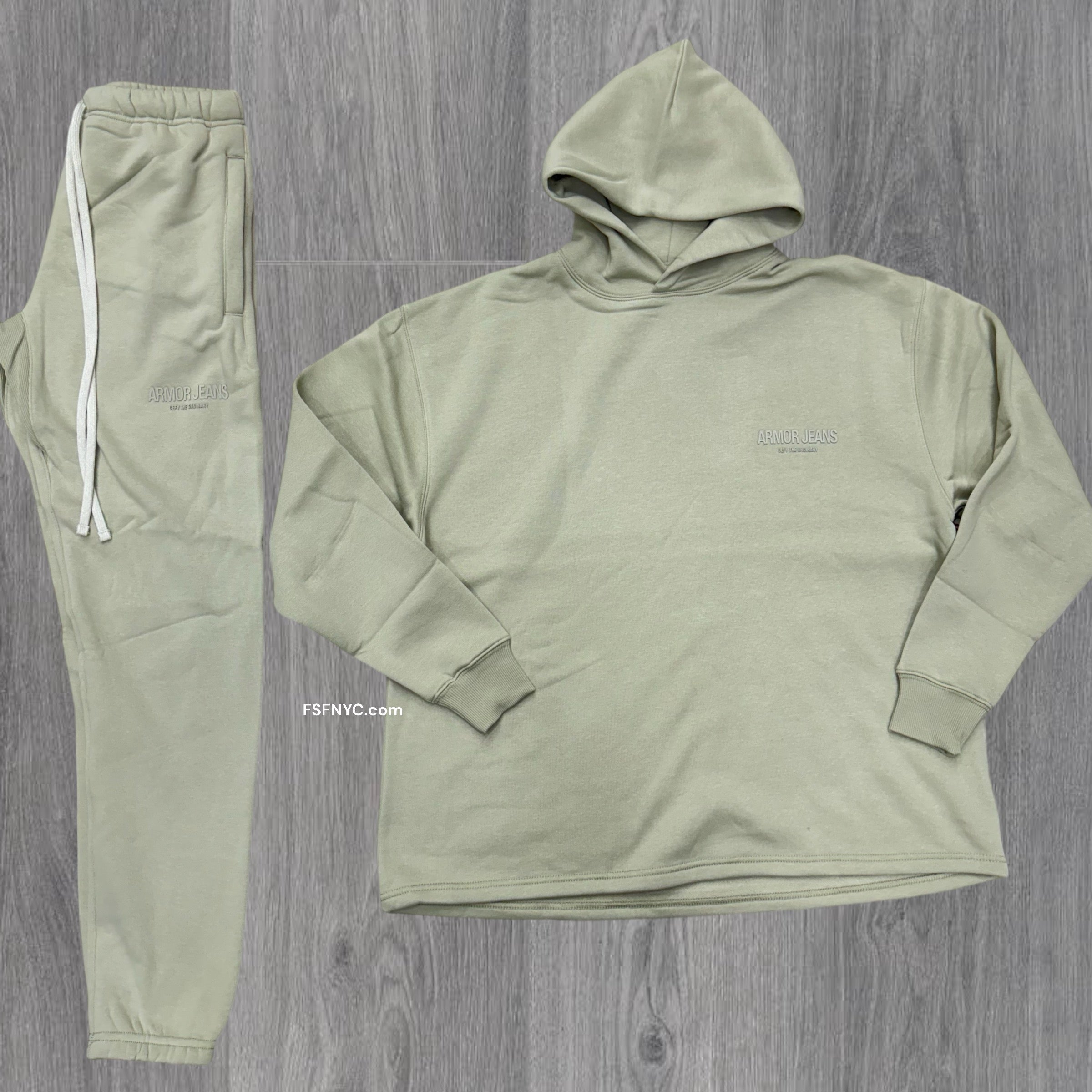 Oversize Hood w Jogger Sweats set Light Sage 713