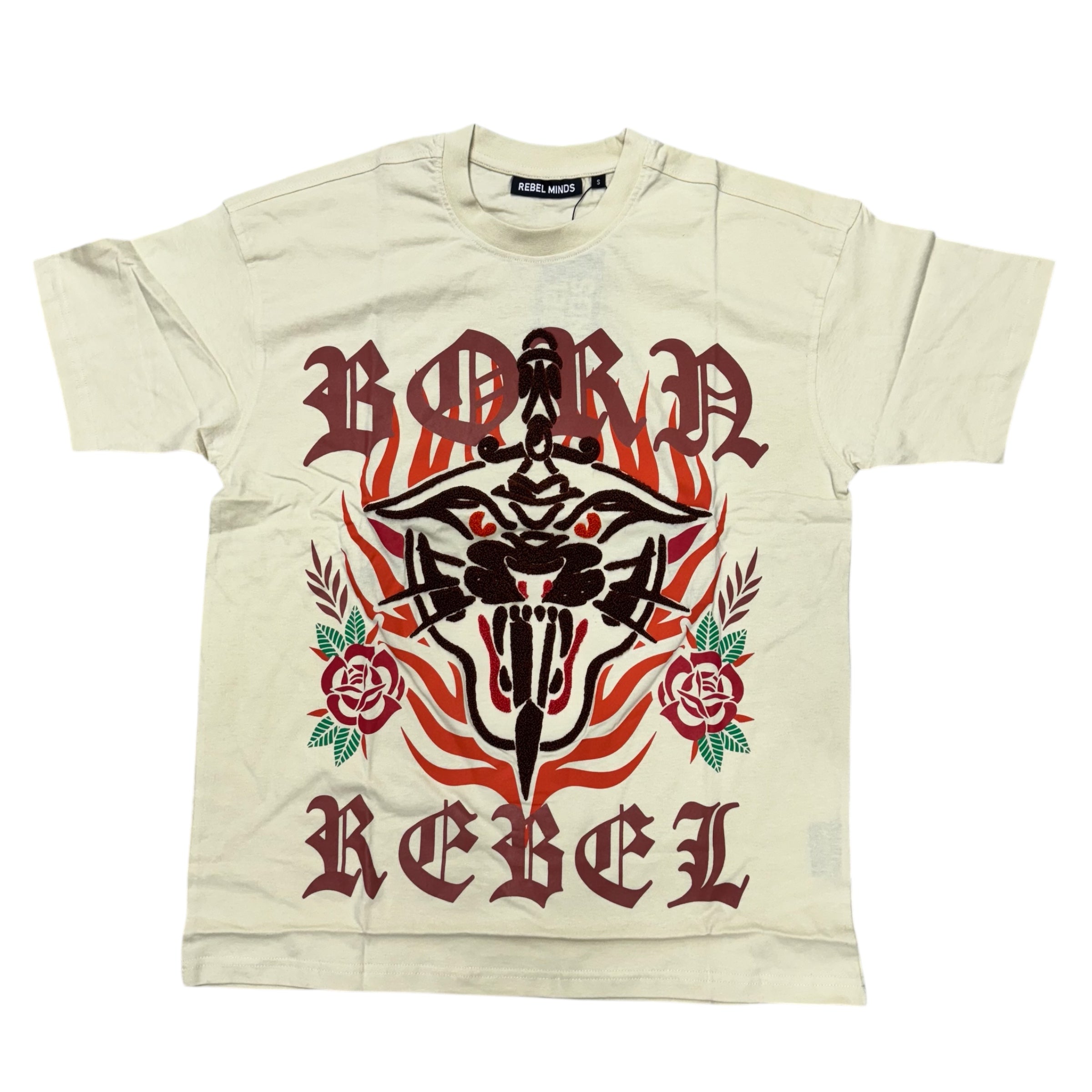 Rebel Born T-shirt Cream 161