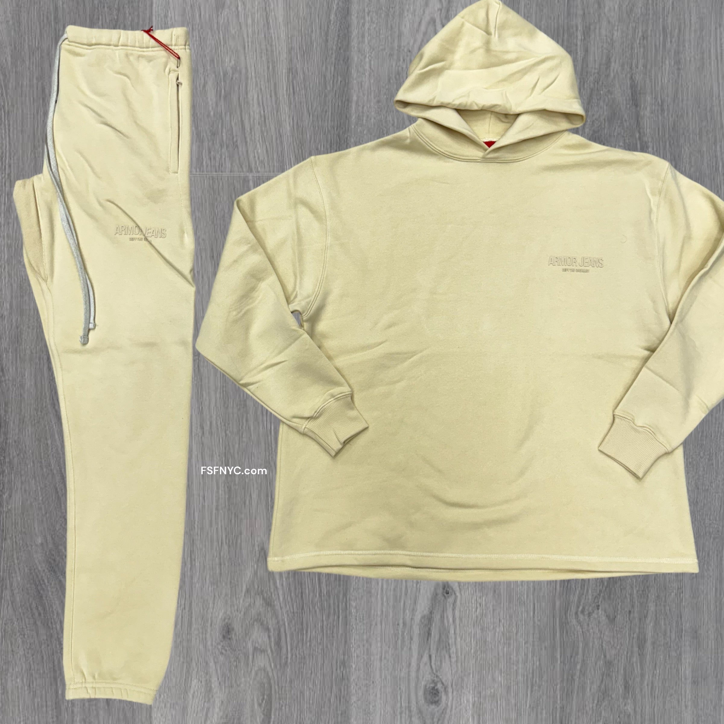 Oversize Hood w Jogger Sweats Light Khaki 713