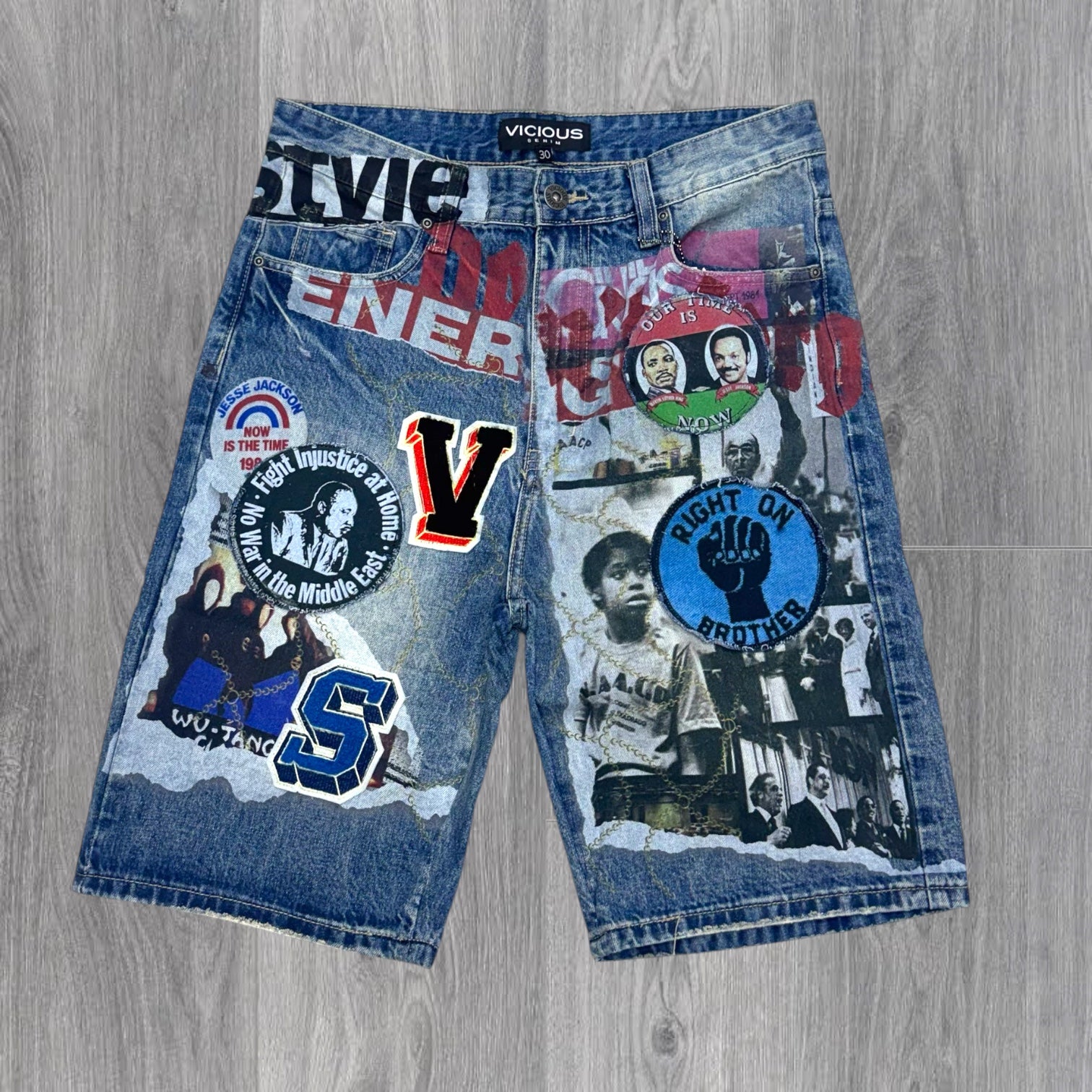 Vicious - History Denim shorts- md Blue  -vc1213