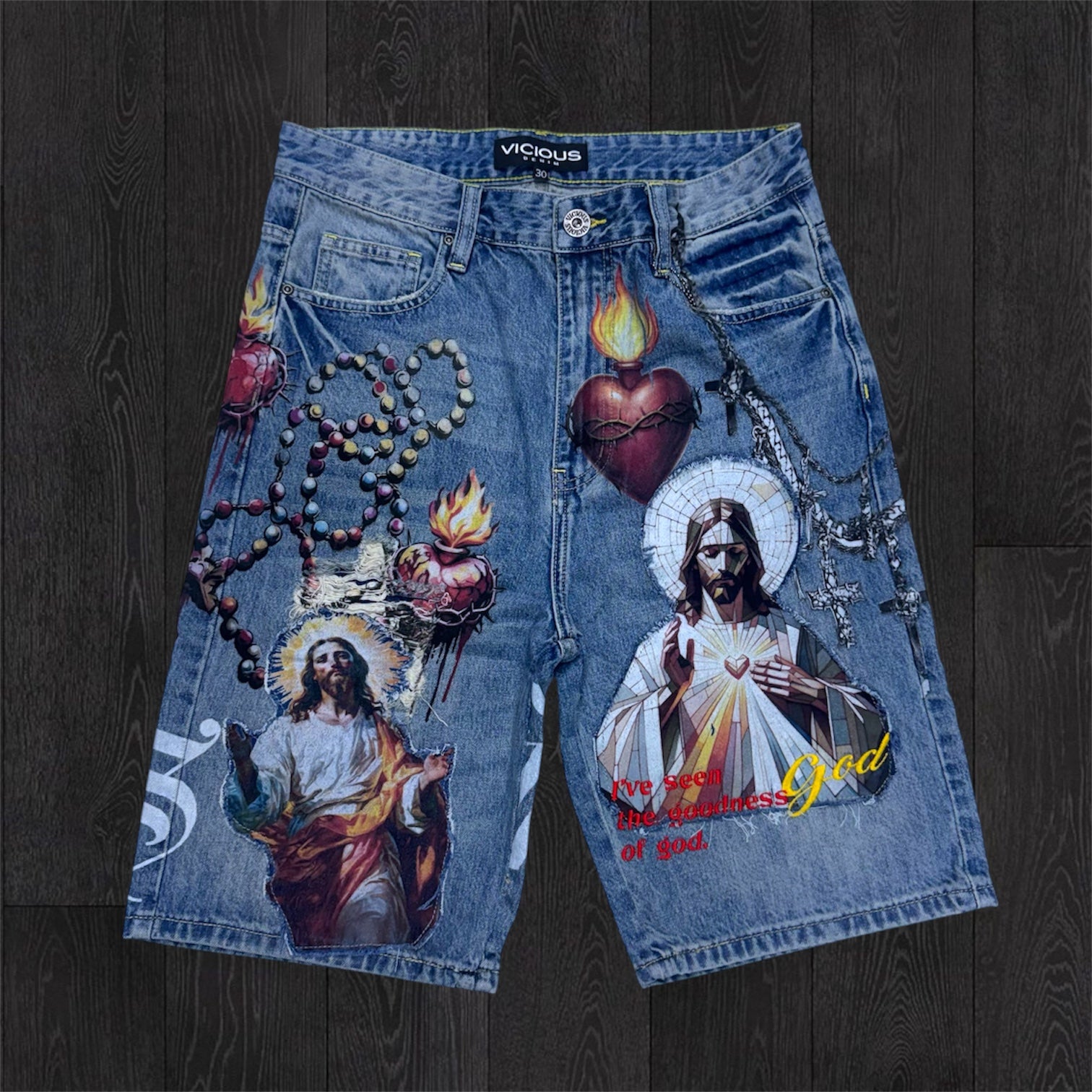 Vicious - Goodness Denim shorts - indigo Blue- vc1206