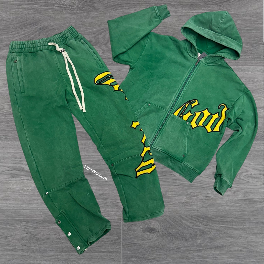 GodSpeed OG Logo SweatSuit Green Yellow