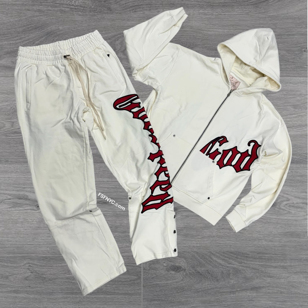 GodSpeed OG Logo SweatSuit Cream Red