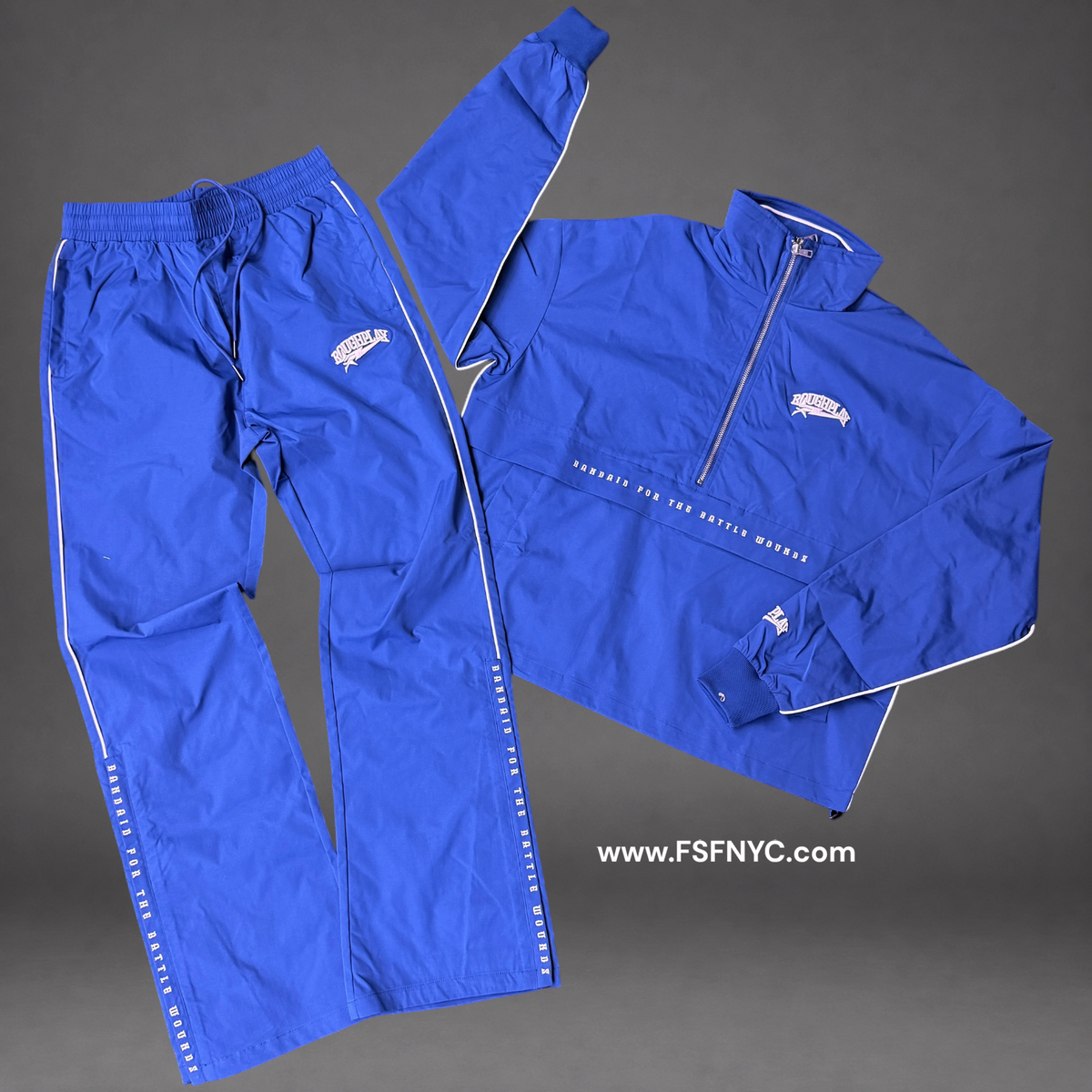 Rough Play - Quarter Zip WindBreaker Set - Ash Blue