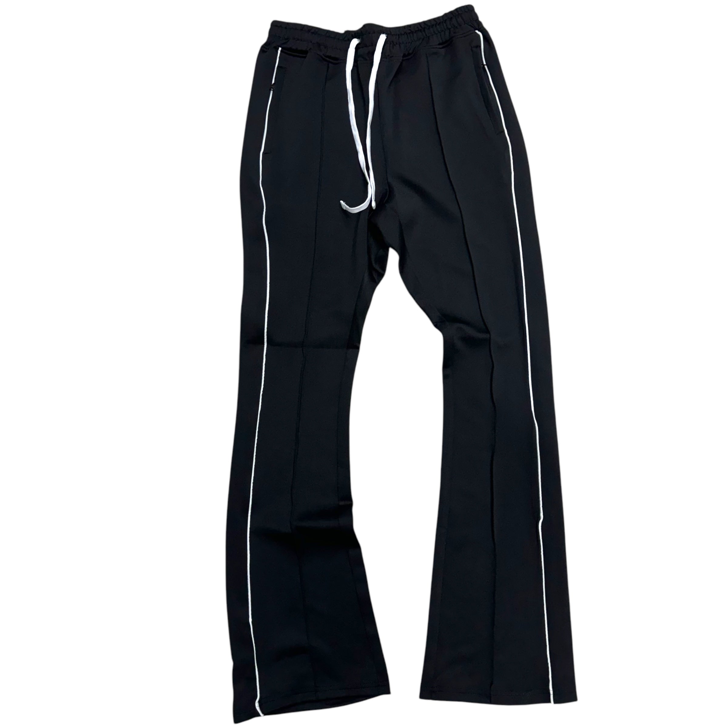 Rebel Stacked Flare Track pants Black  470