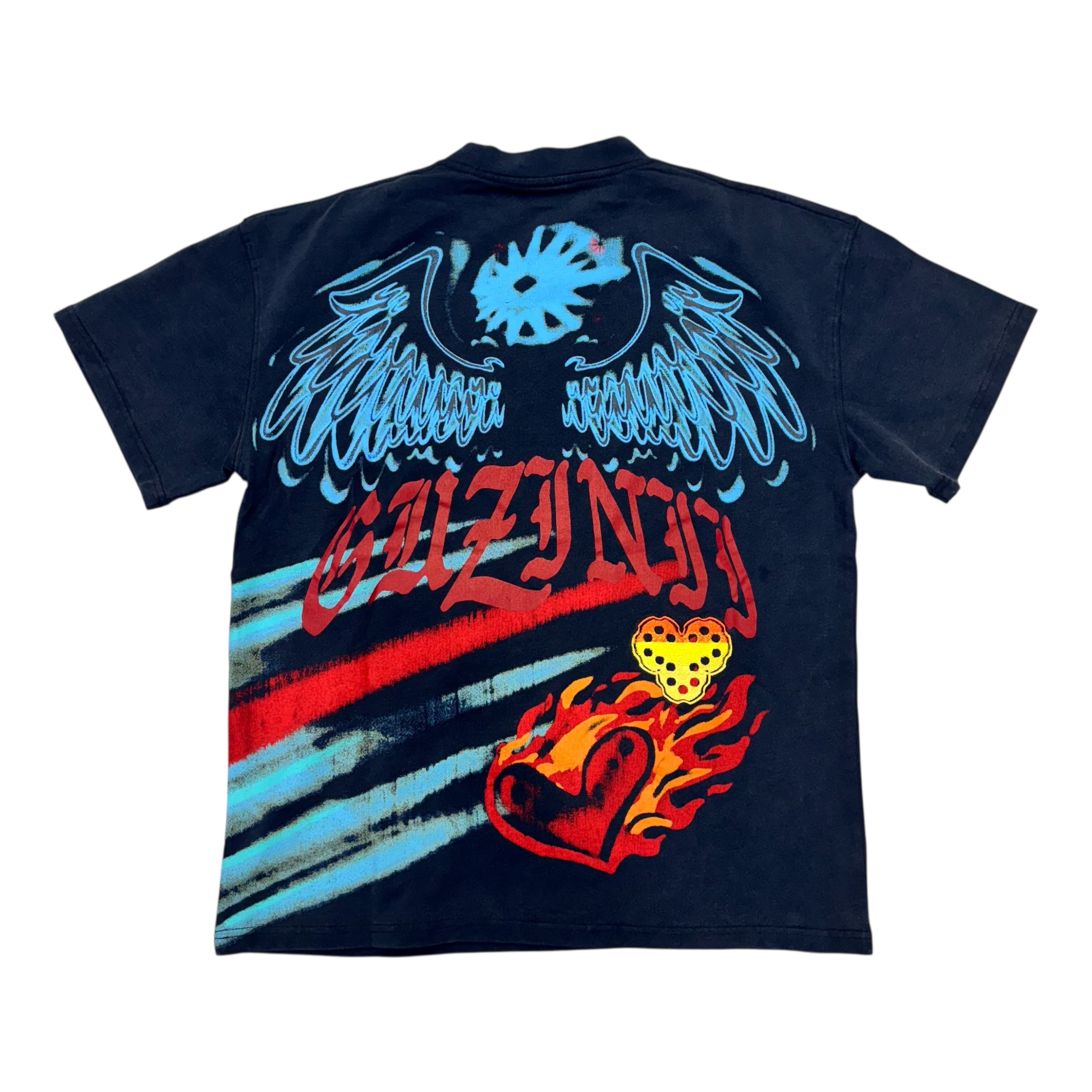 Gunzinii Heart Vintage T-shirt Black GZ570