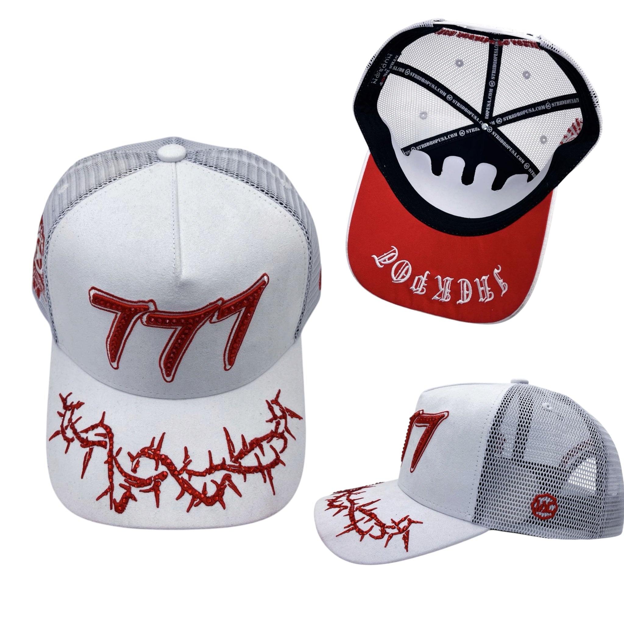 Hudson - “Chains”  777 Trucker hat - White Red V2