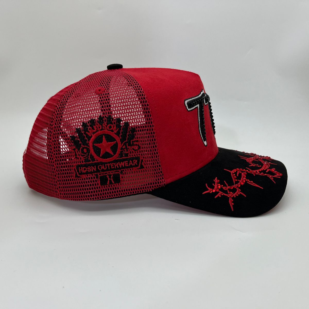 Hudson - “Chains”  777 Trucker hat - RED/Black V2