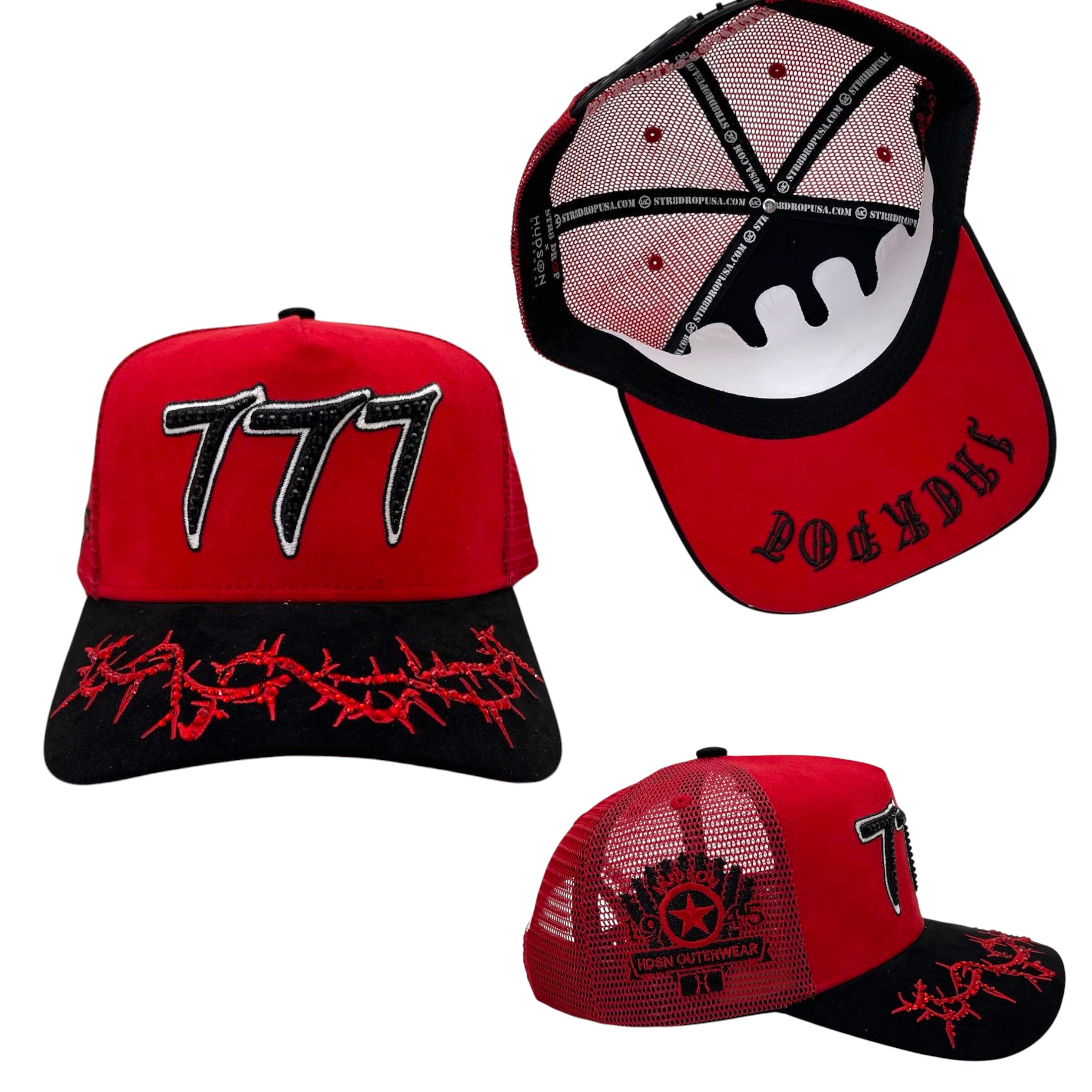 Hudson - “Chains”  777 Trucker hat - RED/Black V2