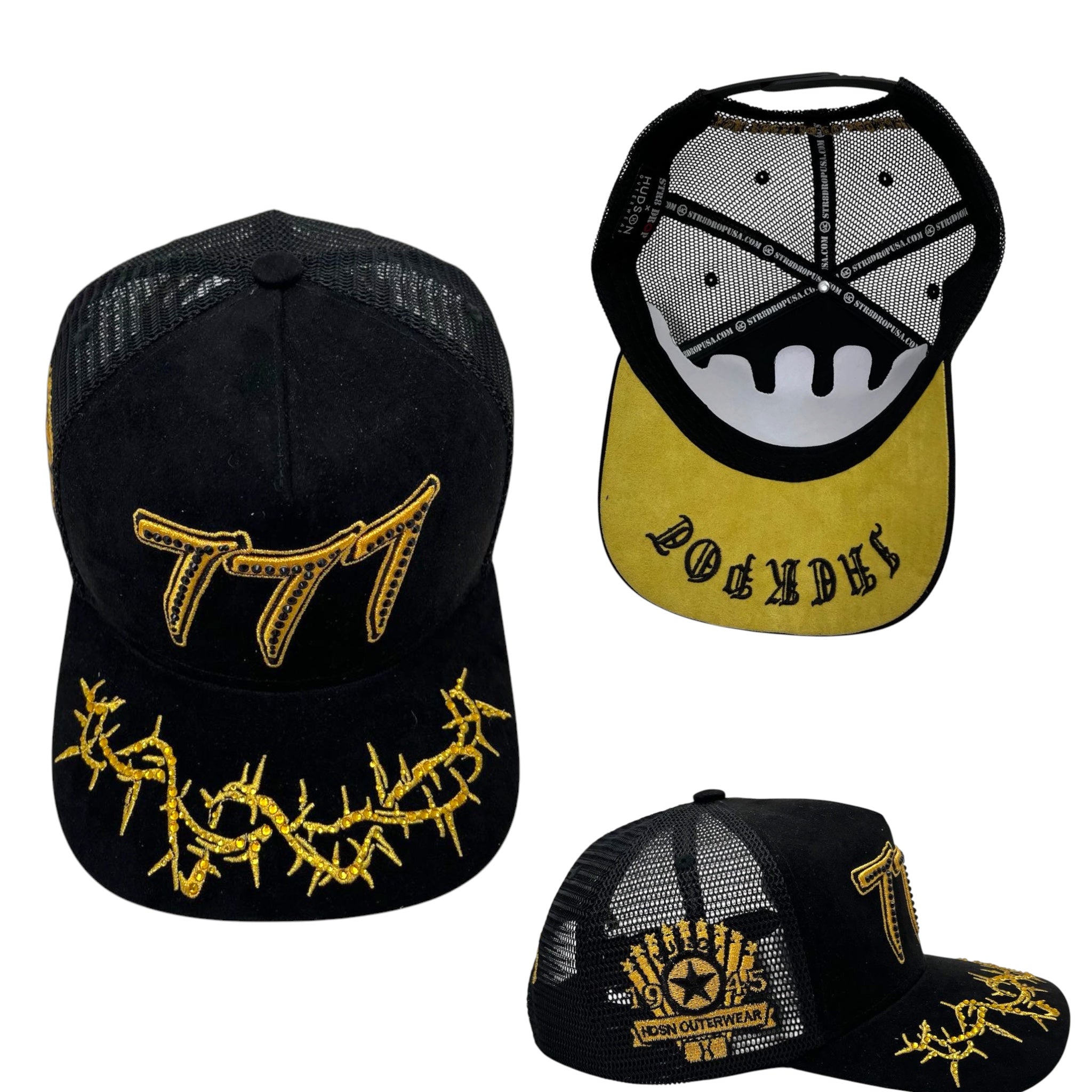 HDSN - “Chains”  777 Trucker hat - Black/Gold V2