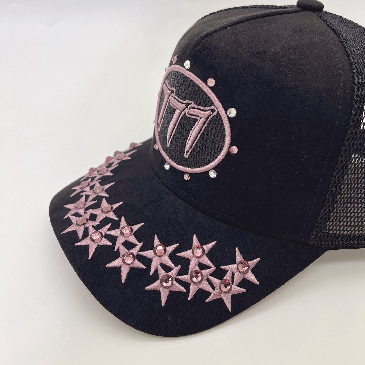 Hudson - “Stars” 777 Trucker hat - Black/Sage Pink V1