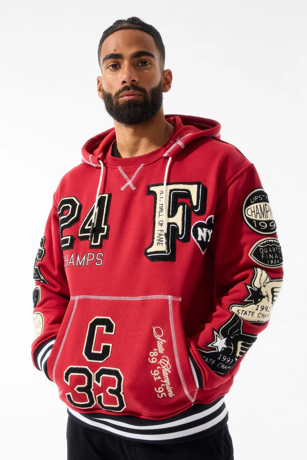 JC Hall Of Fame Hoodie Deep Red 8835