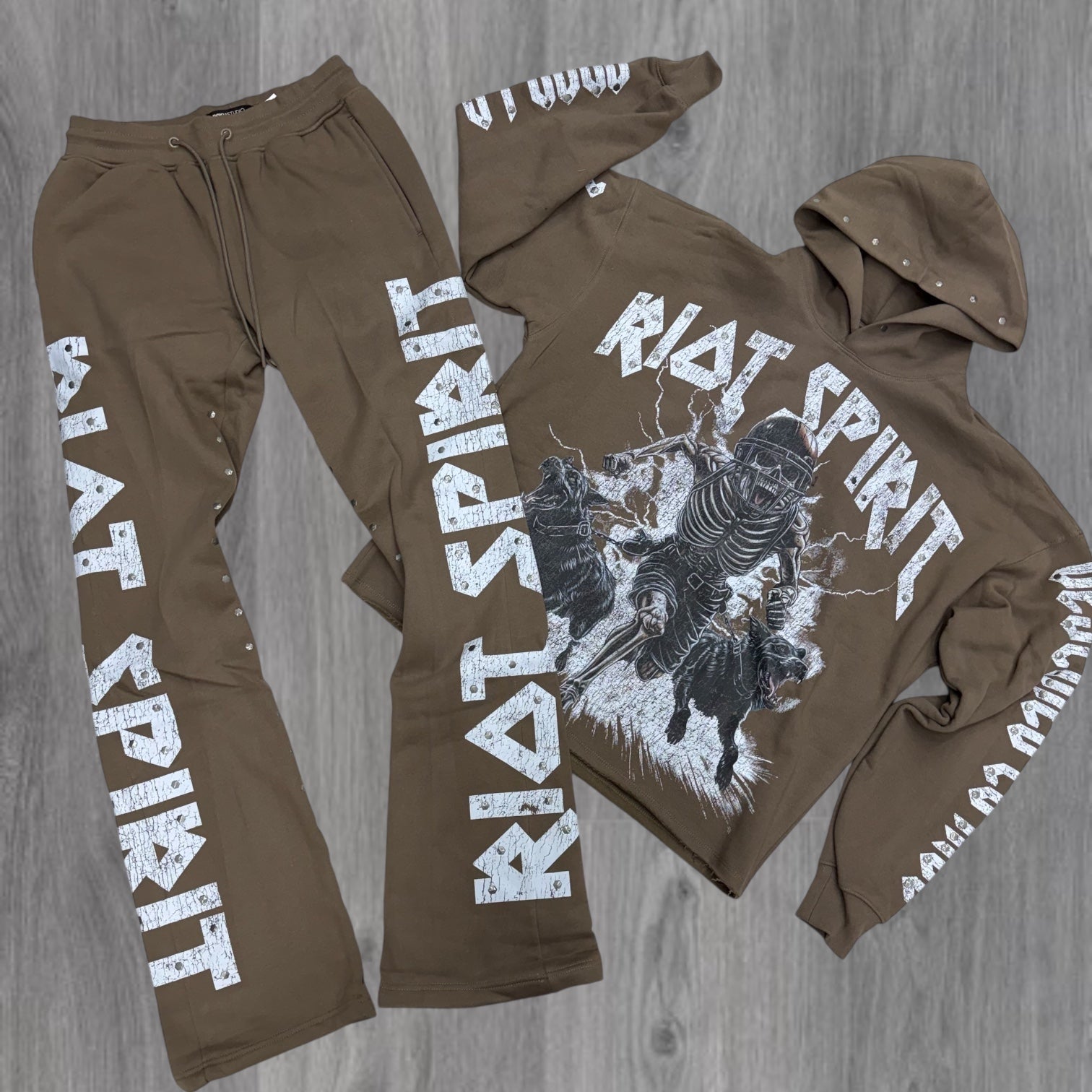 Roku - Riot Stacked Sweat Suit - Taup - 1777