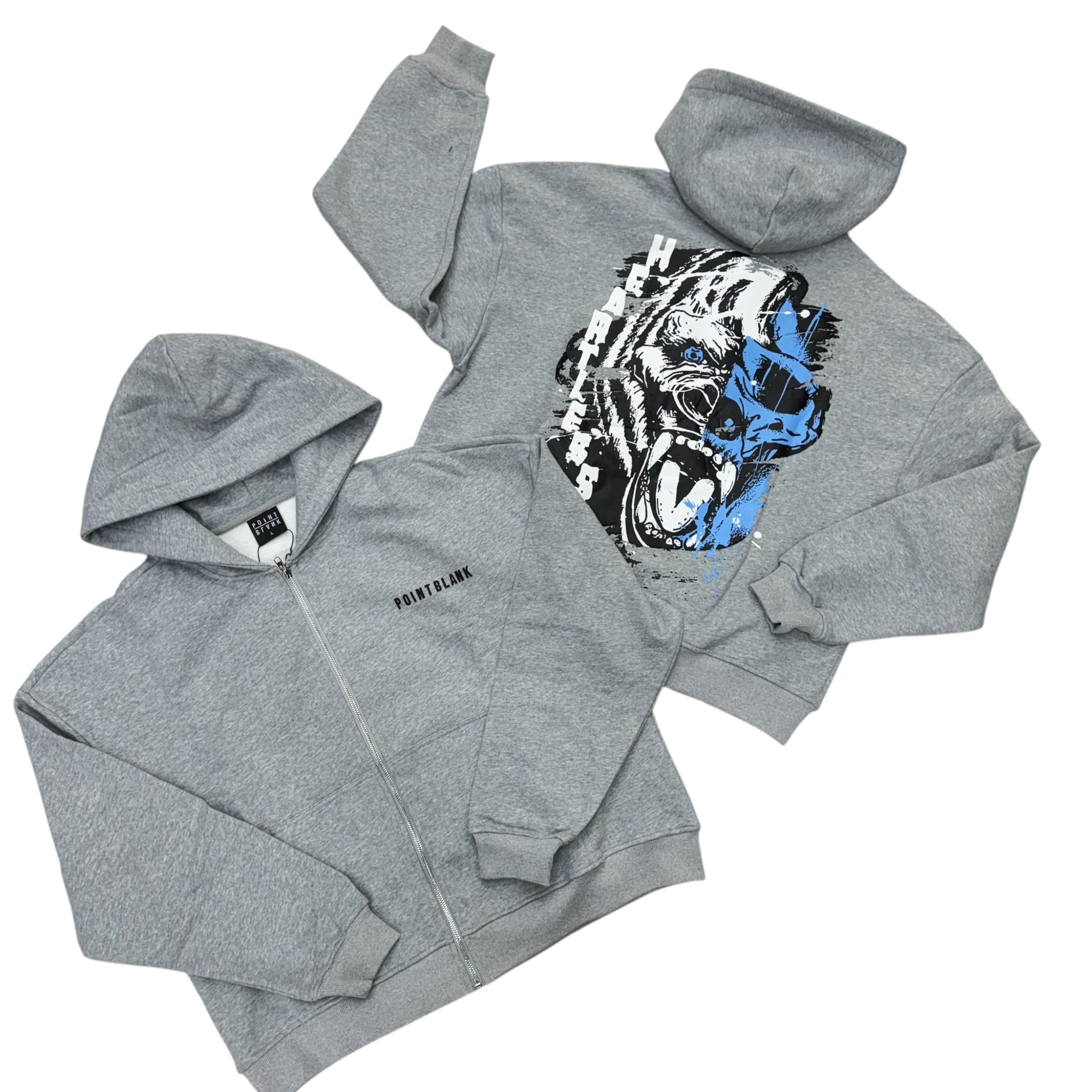 Point Blank Monster zip Up hoodie Grey