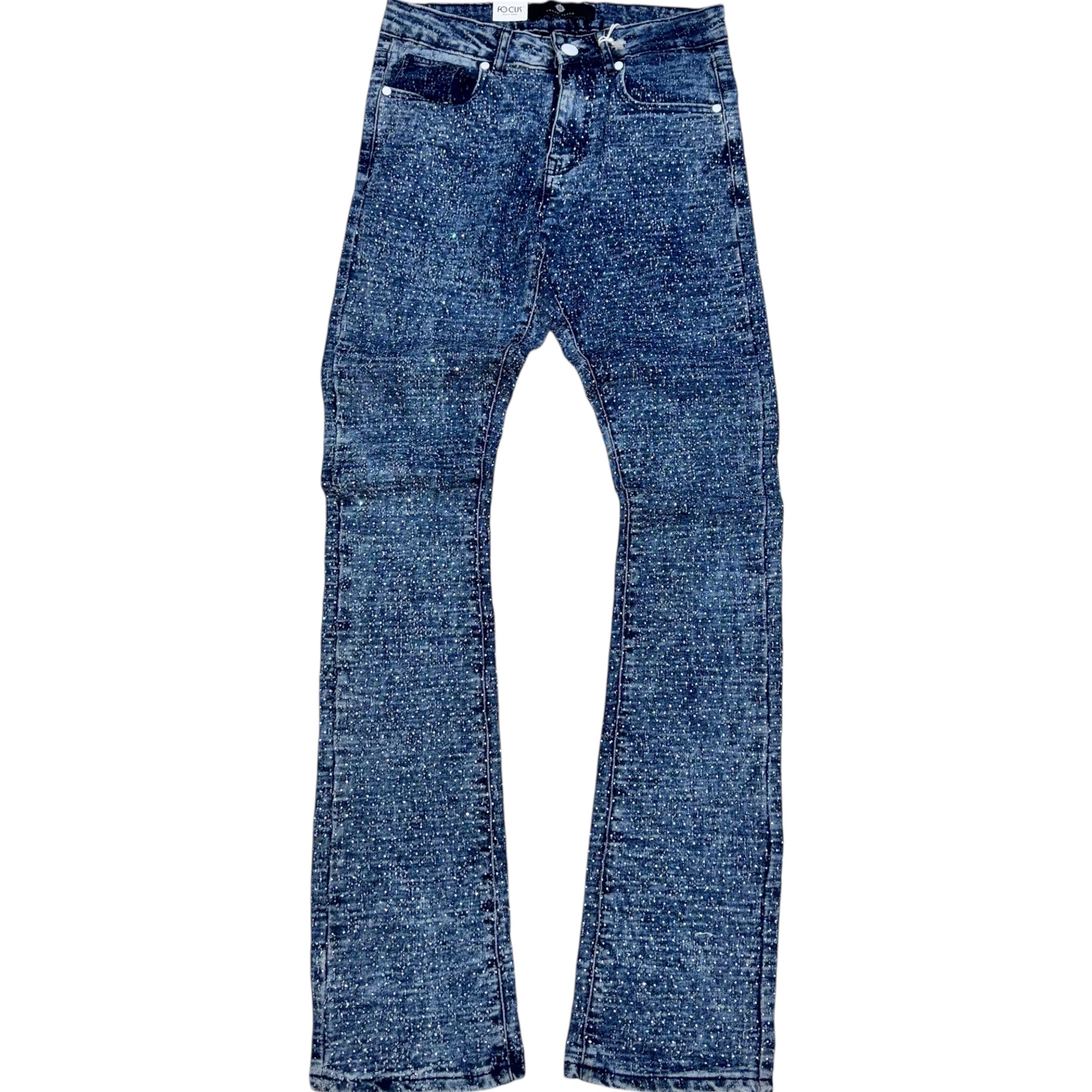 FO Stacked Rhinestone Jeans Midnight Blue 2507