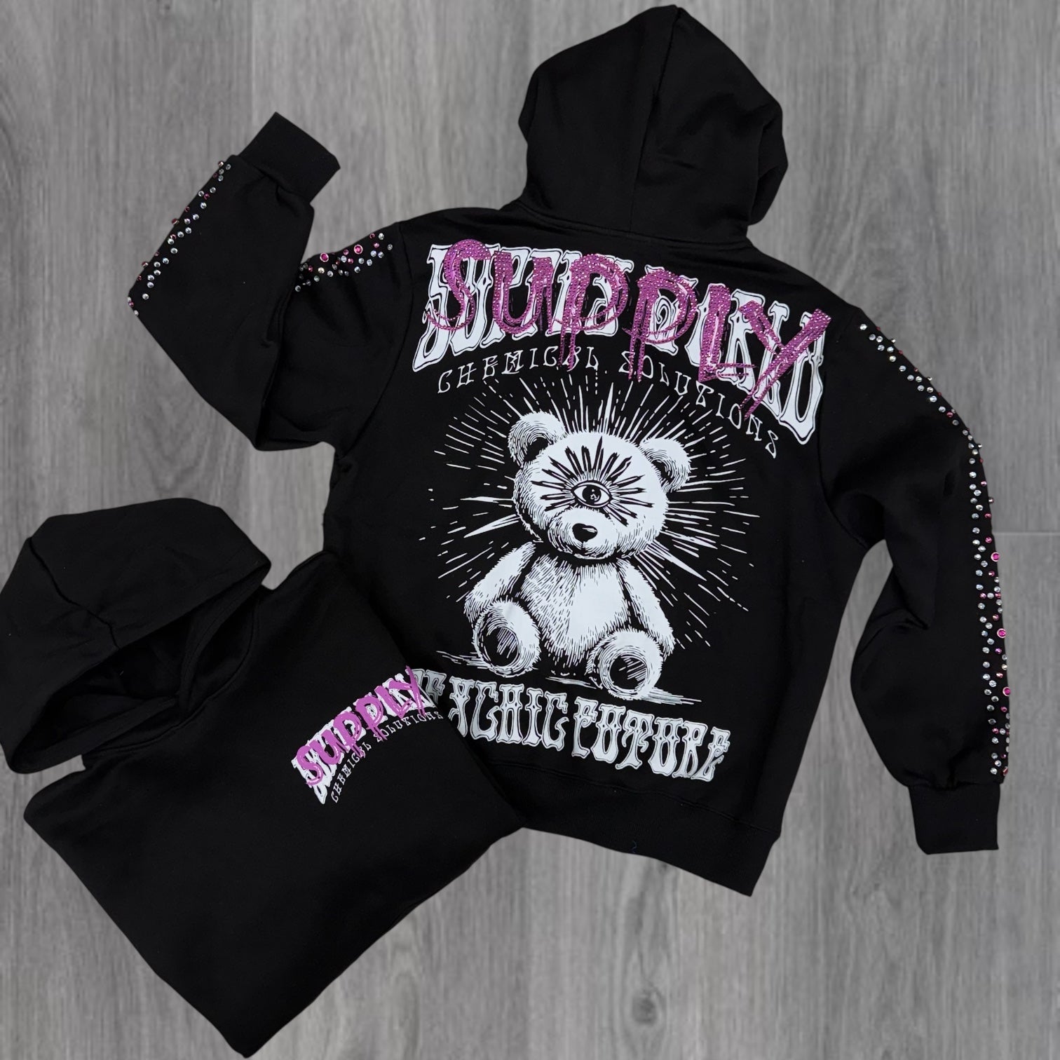 Supply - Shine  Hoodie - Black- 2537 (Runs Small )