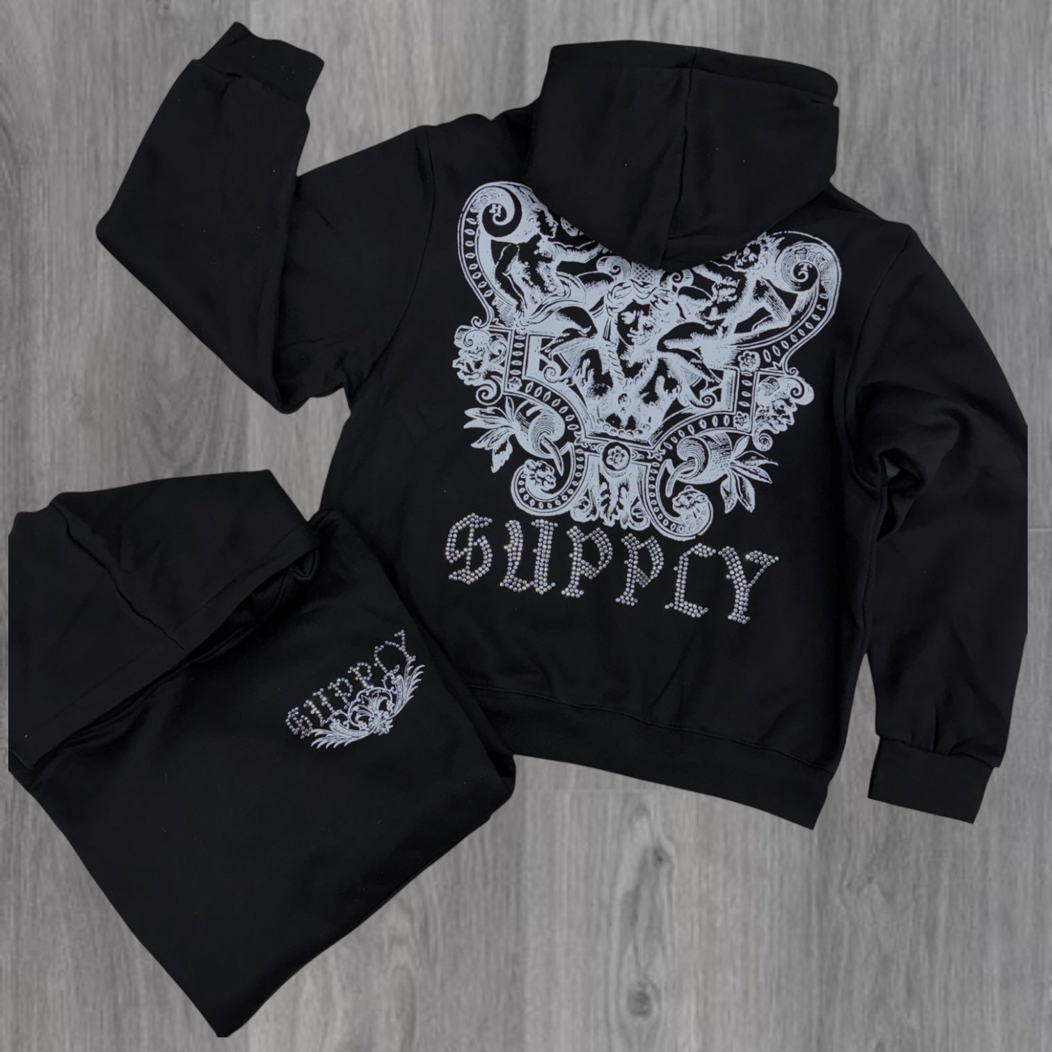 Supply - Estate  Hoodie - Black- 2525 (Fit small)