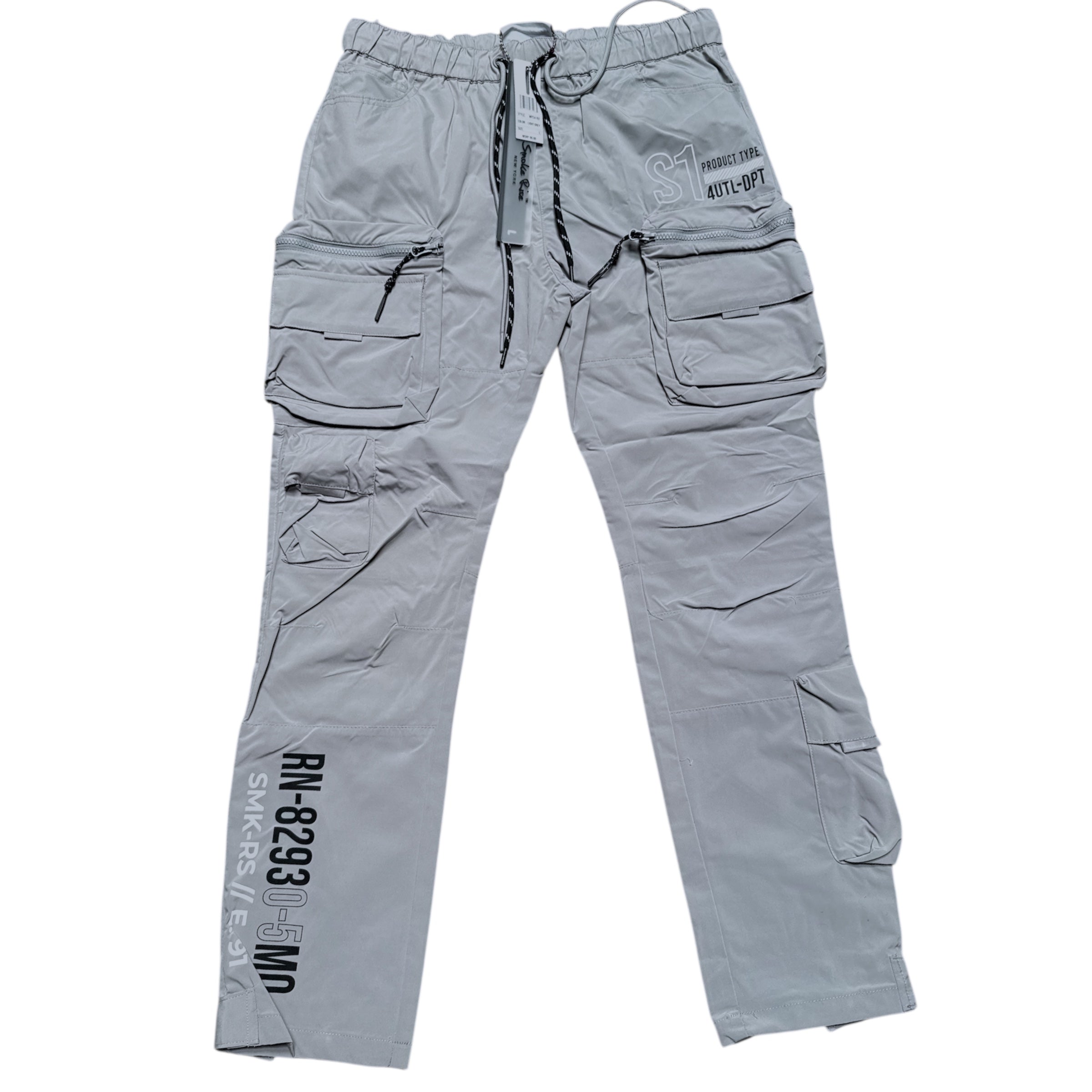 Rise Utility Nylon Cargo Pants - Grey - 25584