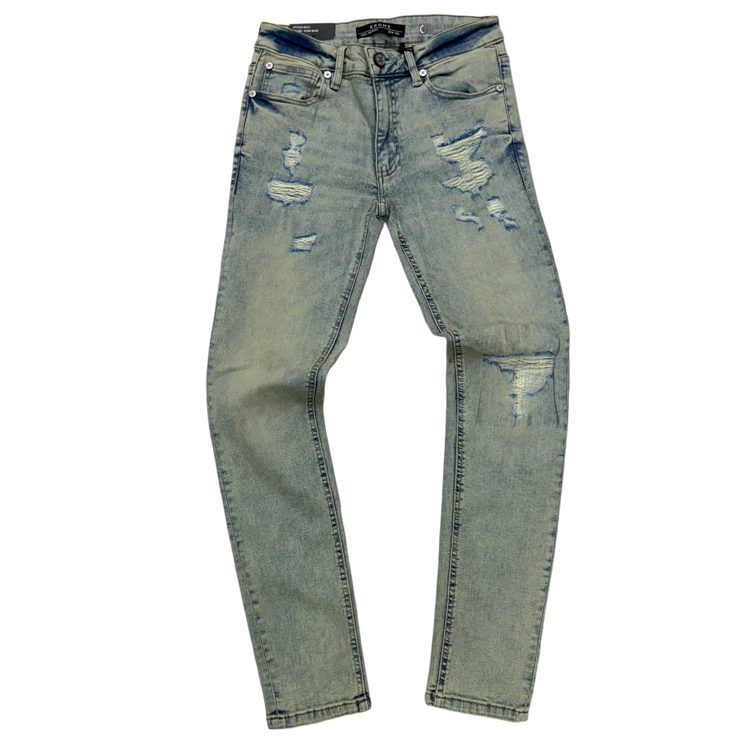 Mischief clean Rip Denim Ecru Blue 3015