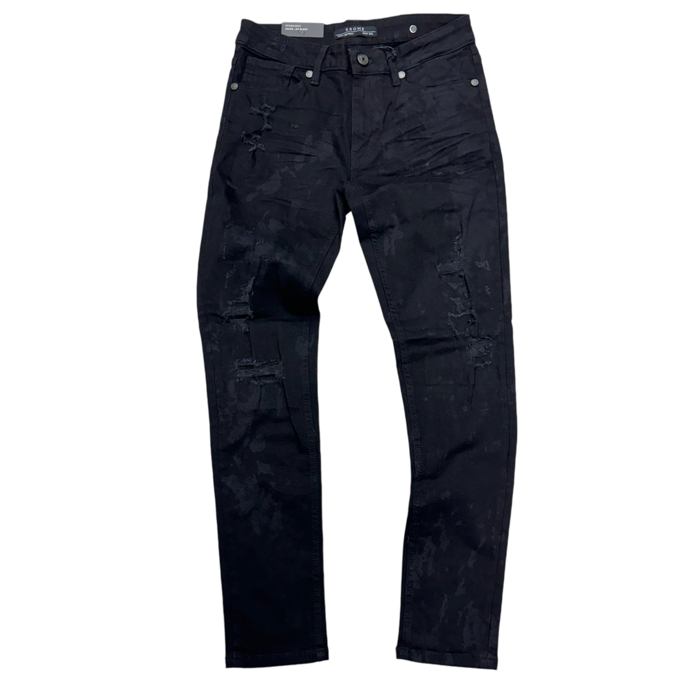 Mischief Distress Denim Rich Black 3014