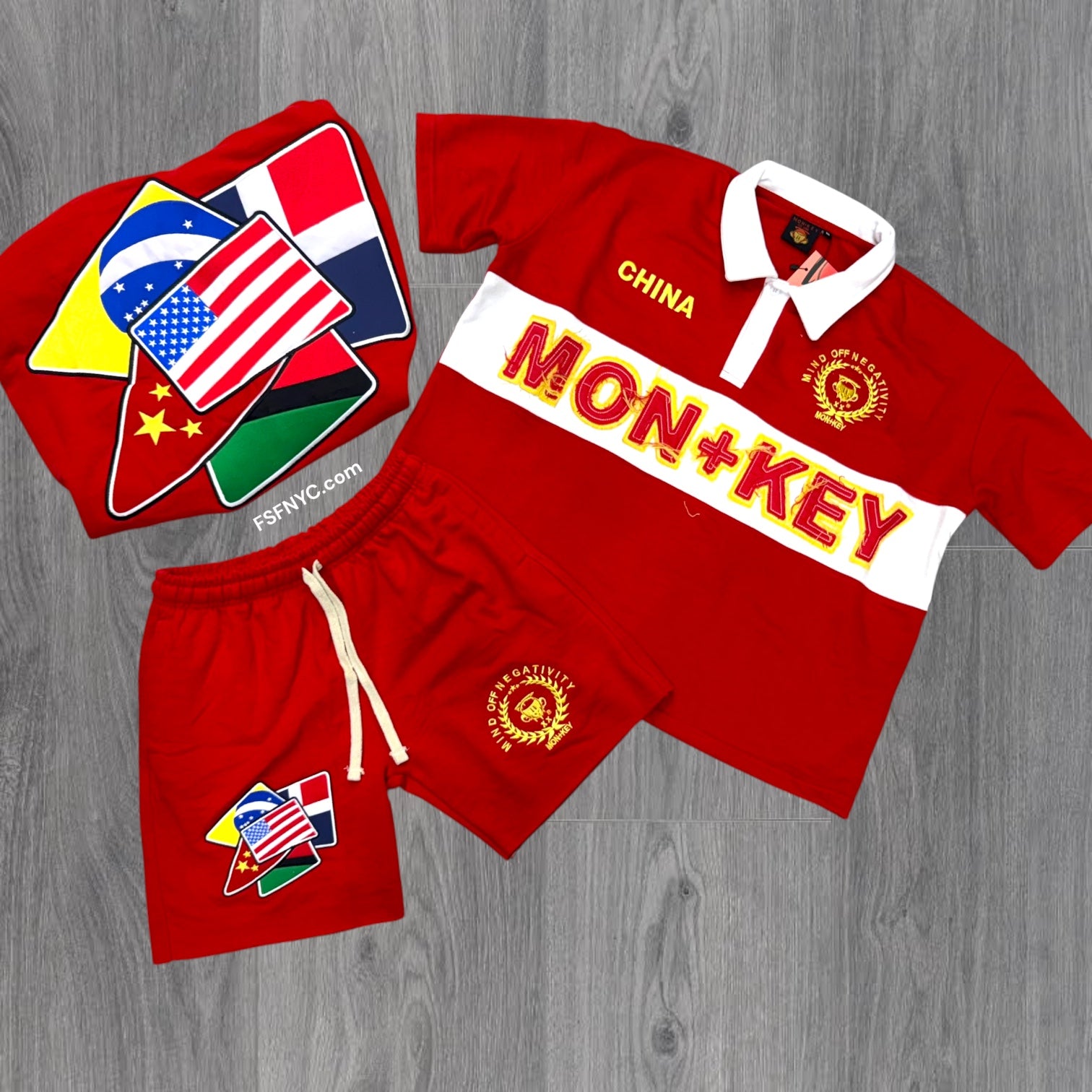 MMC - China Polo Rugby Short Set - Red
