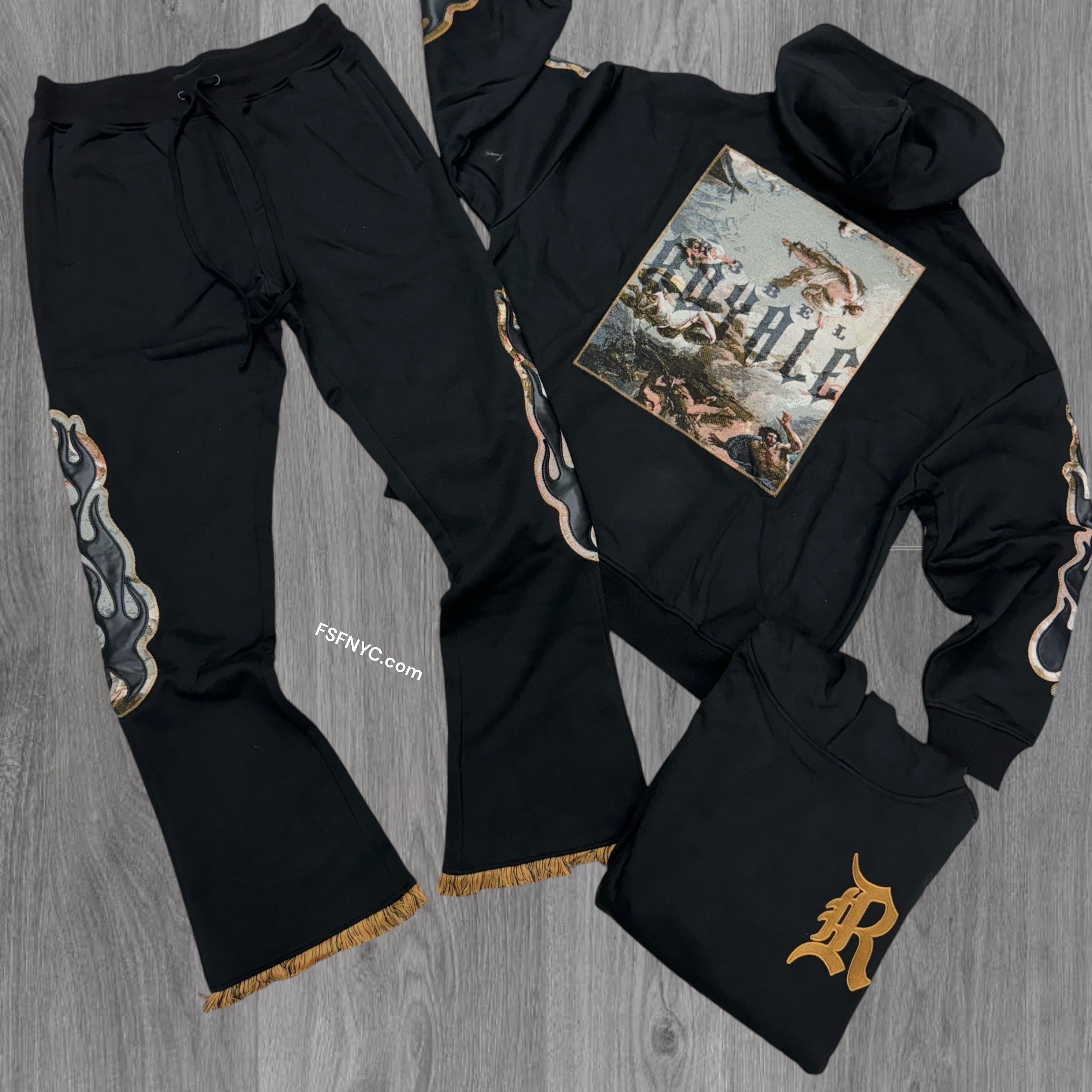 stacked sweat suit Black 451 351