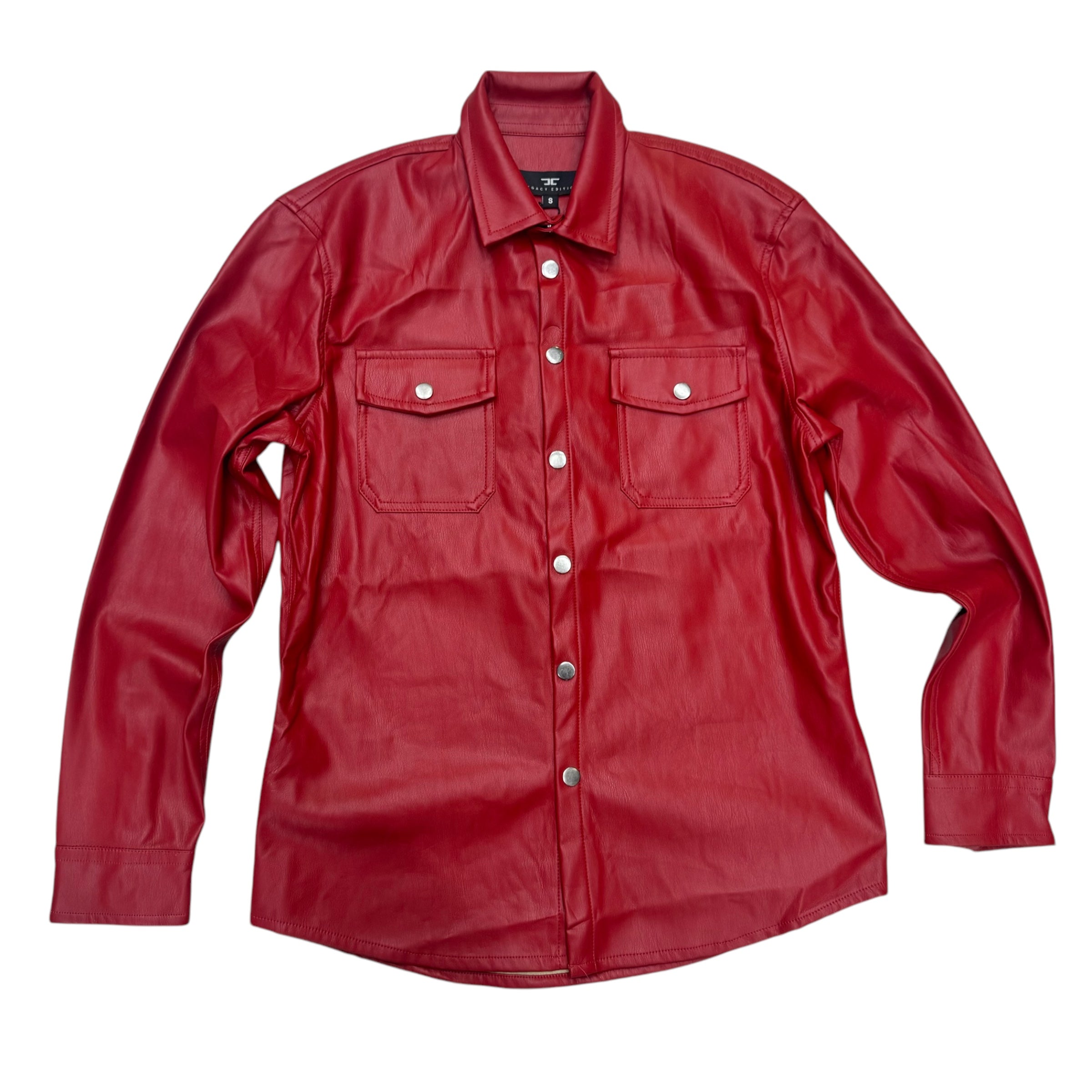 JC  Pu Leather shirt  Red 2560