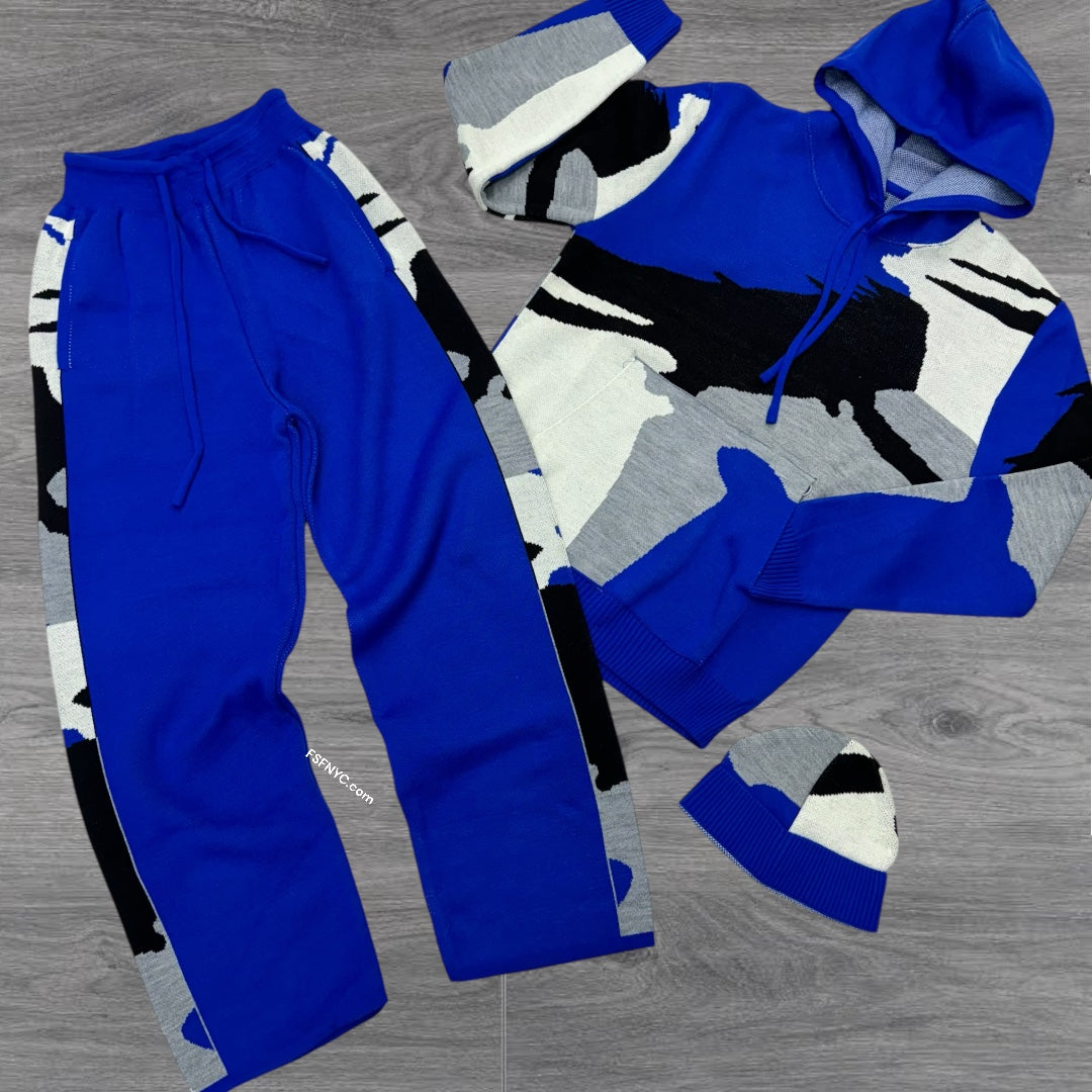 Baruda Stacked Knit SweatSuit Royal 661