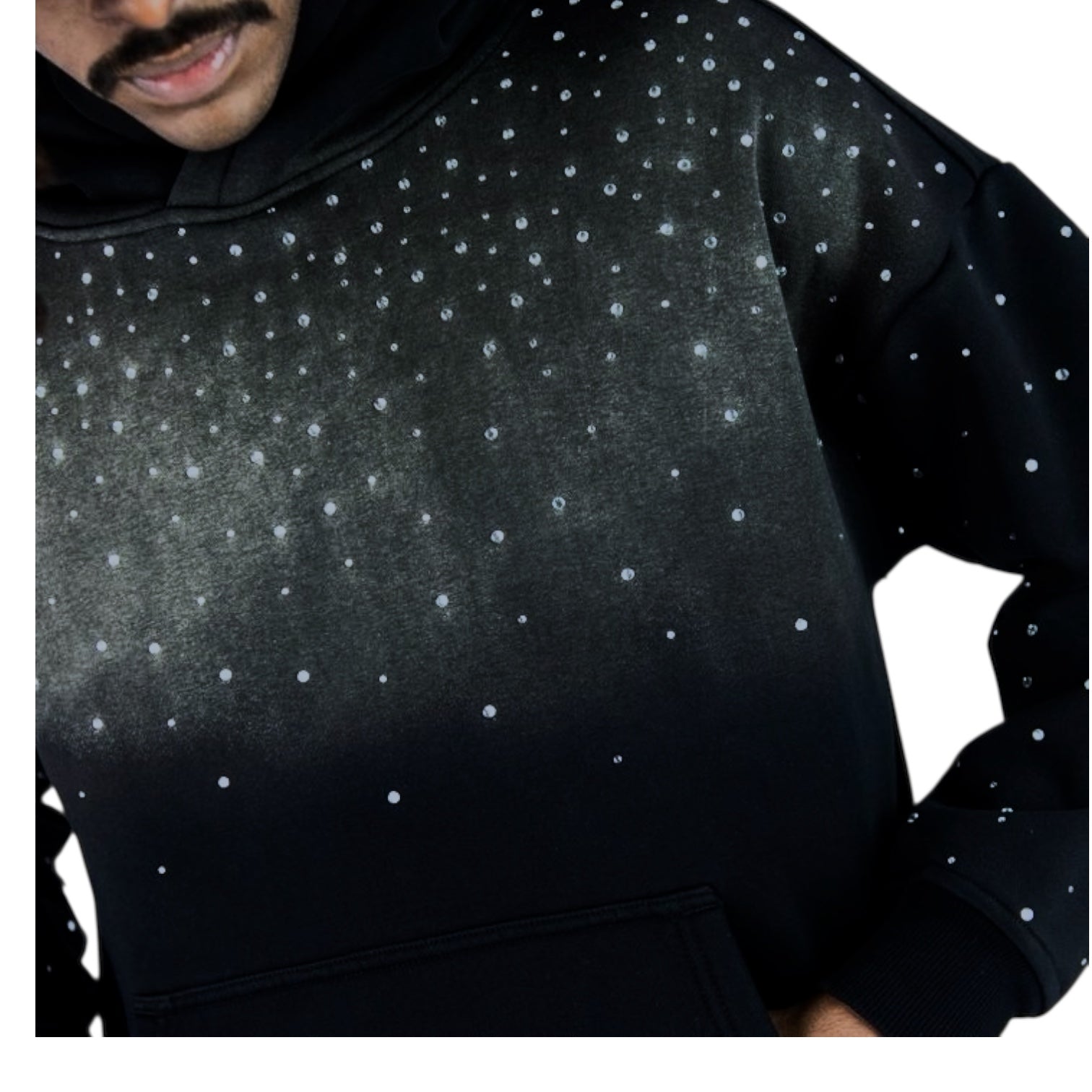 Rebel - Rhinestone Pullover Hoodie - Black - 386 486