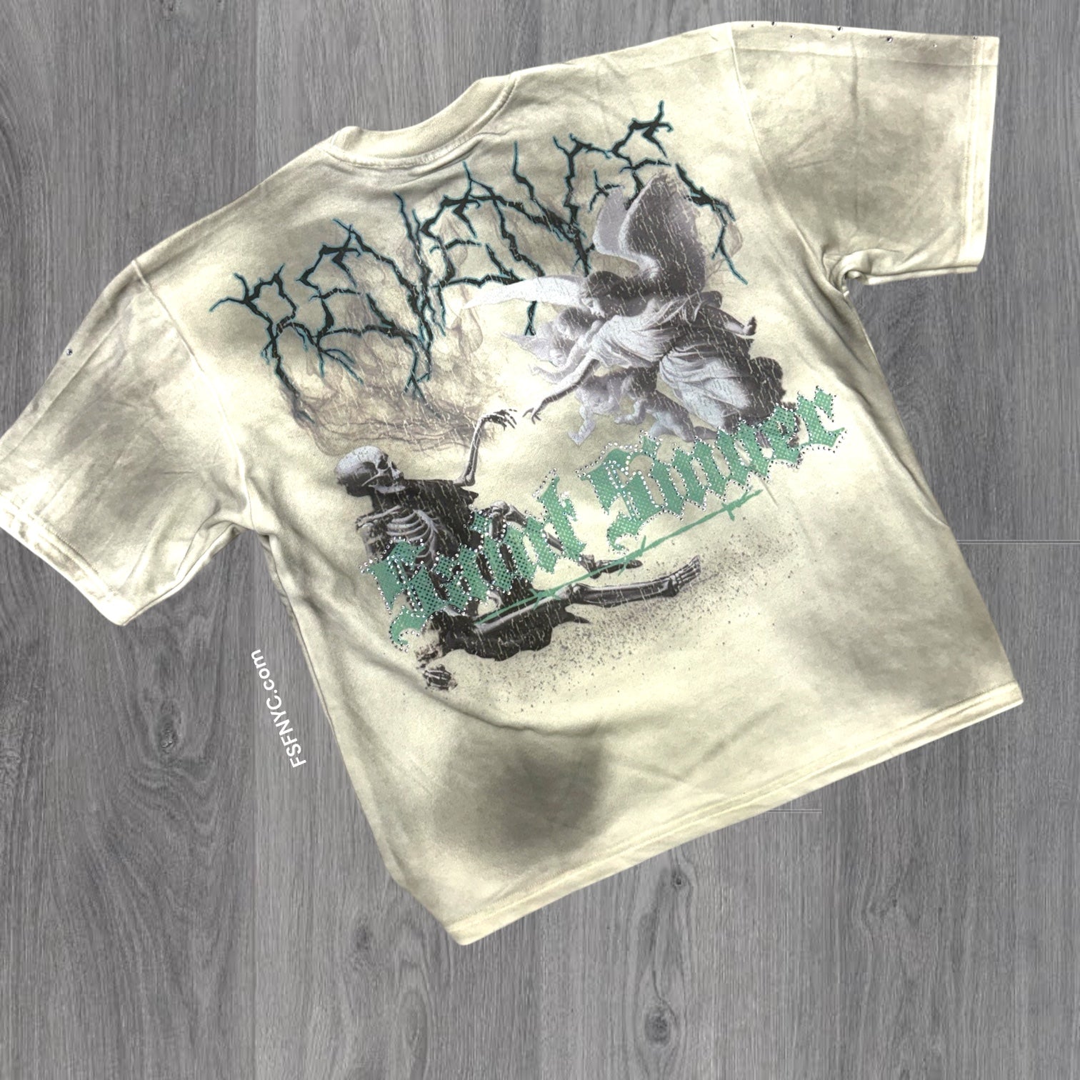 Redemption Rhinestone T-shirt - Cream - 11130