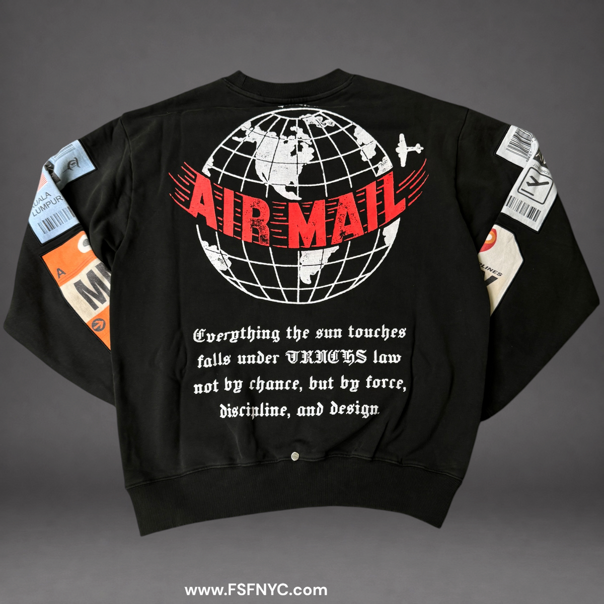 TRNCHS - AirMail Crew Sweater - Black