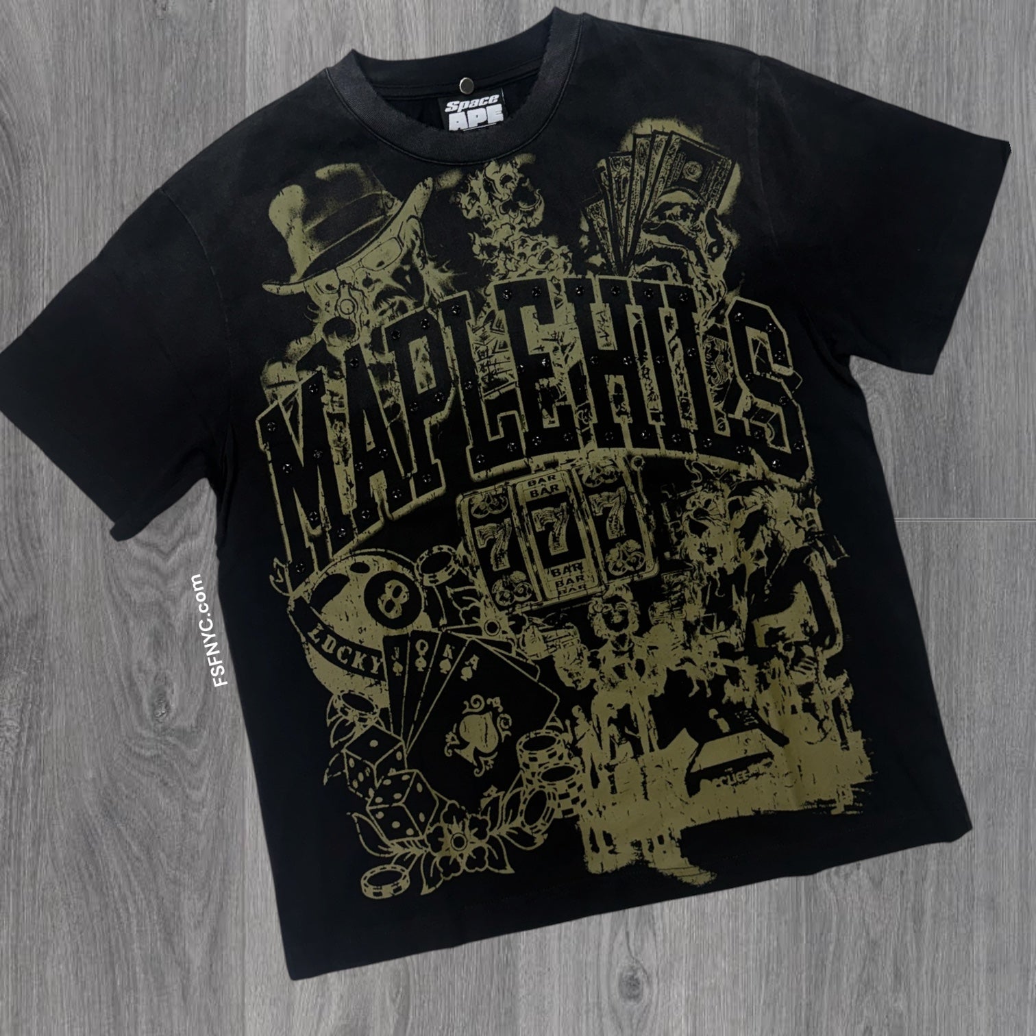 Space - Poker T-shirt - Black - TS03