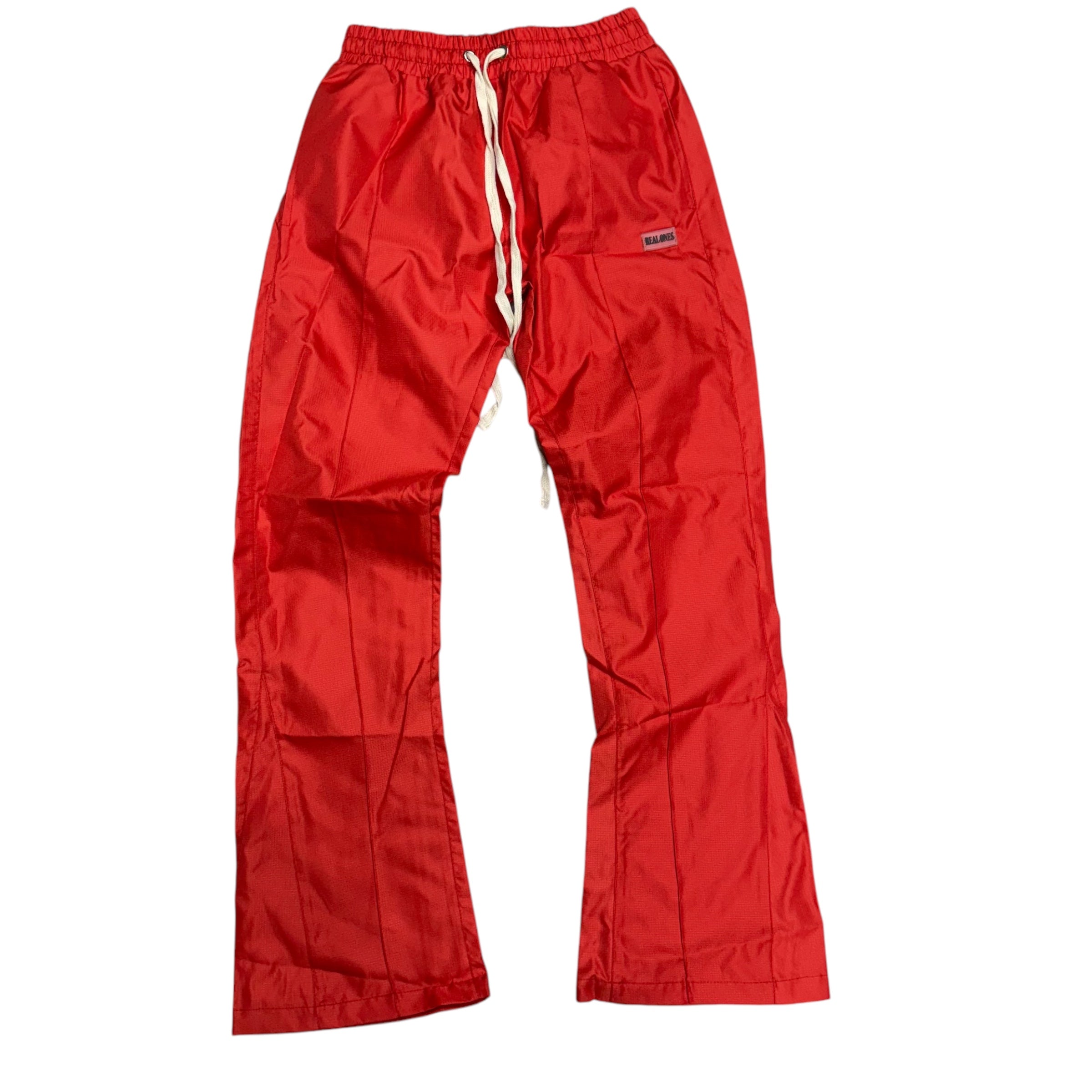 Narr stacked  Nylon Plain Pants Red (fit Slim, go up 1 size )