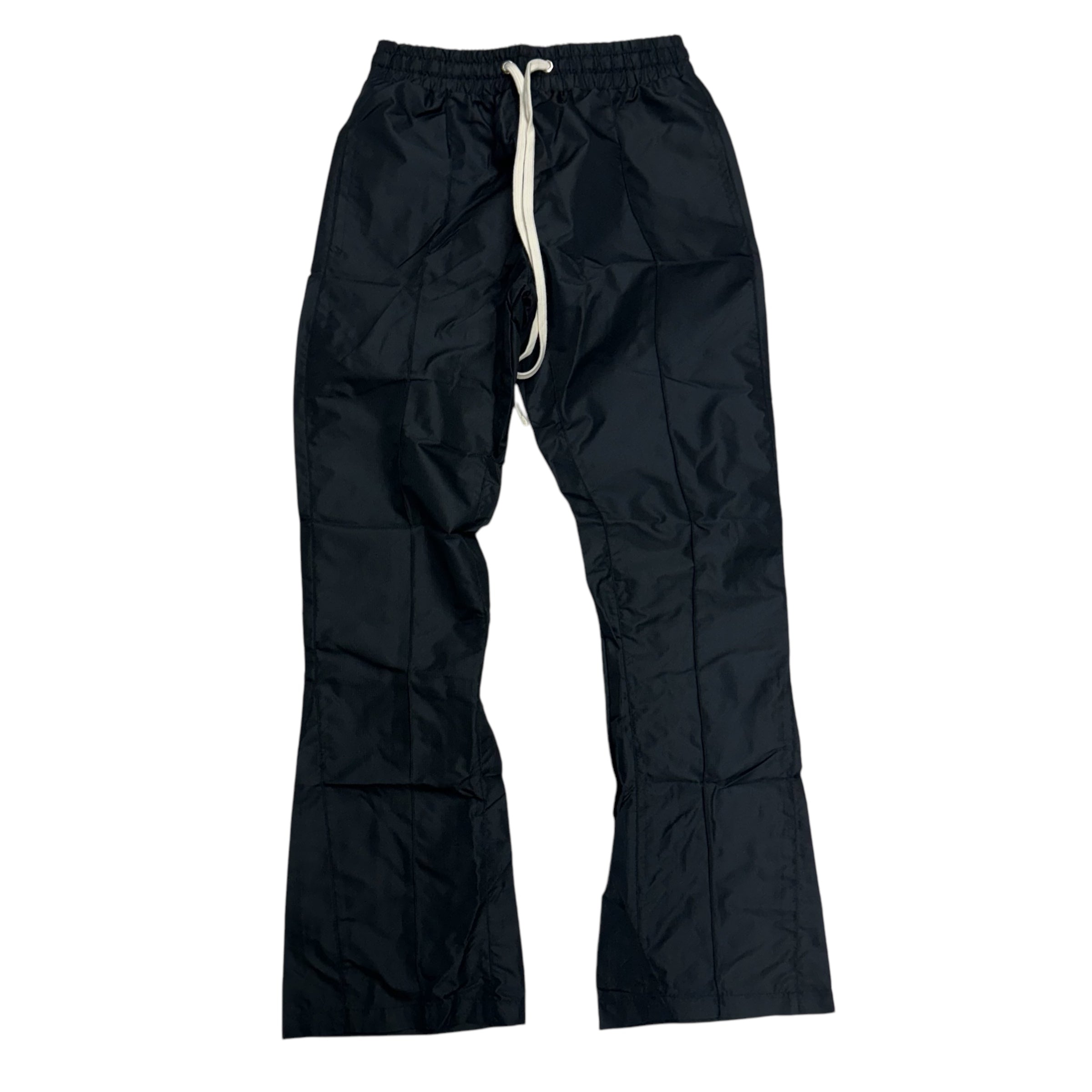 Narr stacked  Nylon Plain Pants Black  (fit Slim, go up 1 size )