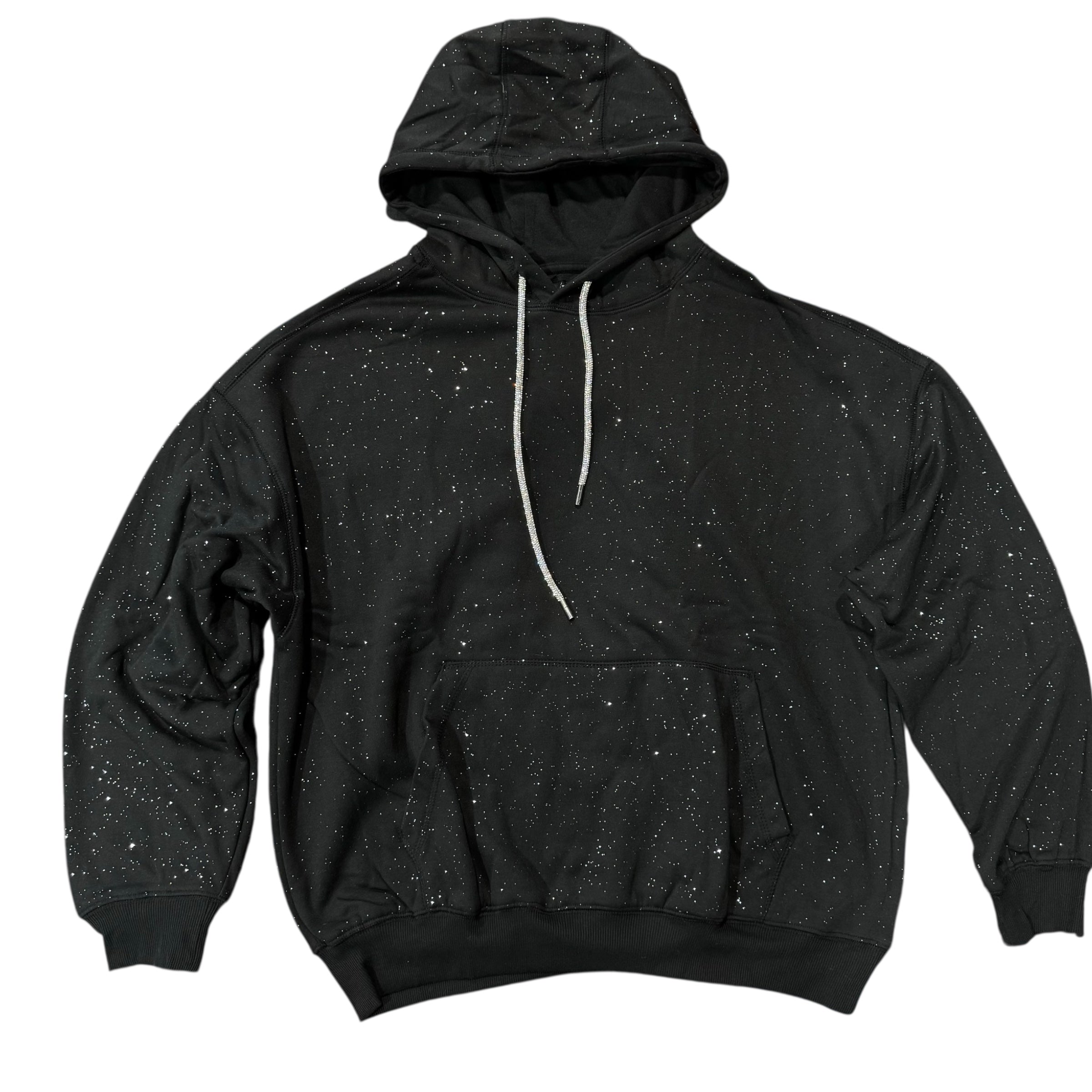 Rebel - Hoodie w. Crystal Strings  - Black - 325