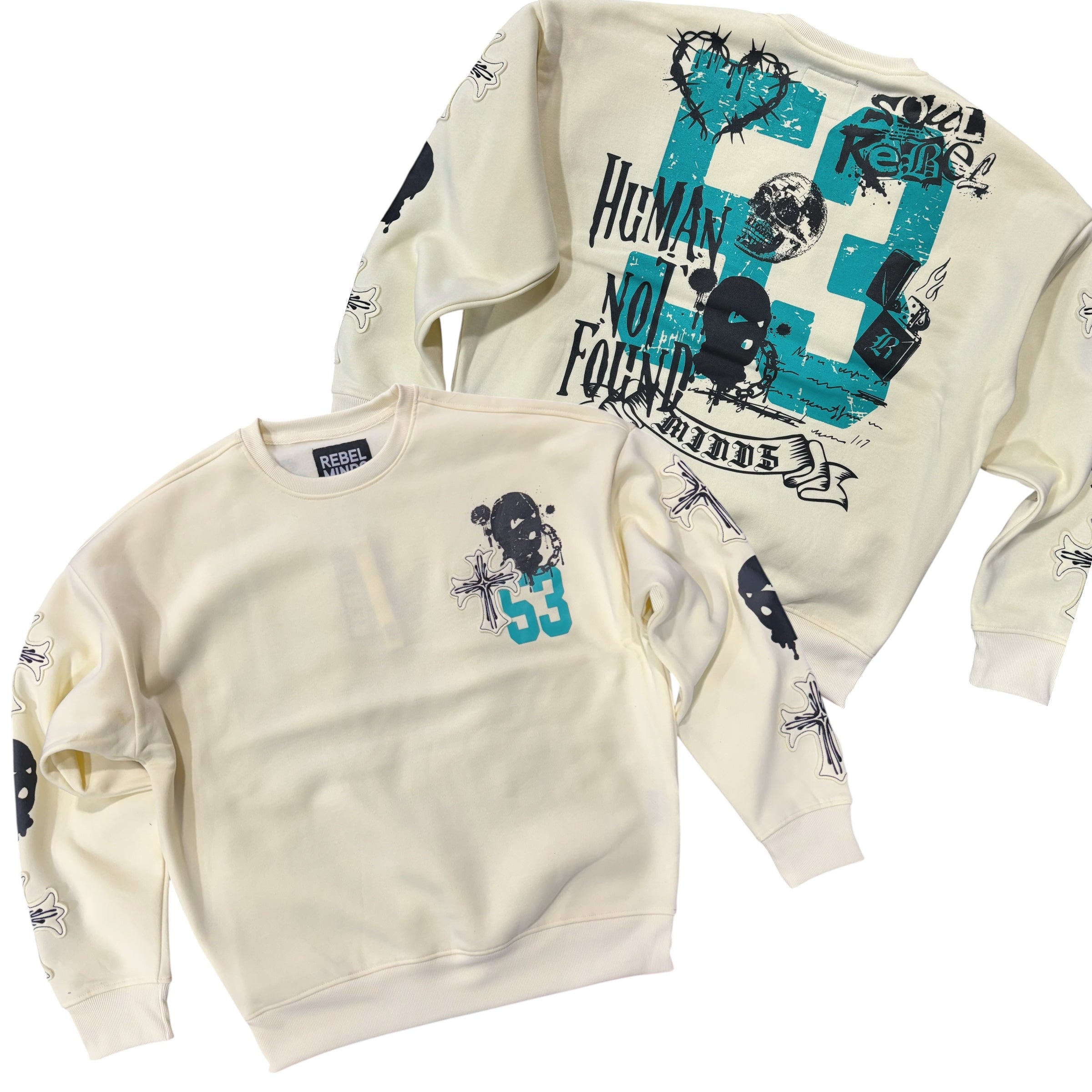 Rebel - MASK Crew Sweatshirt - Cream - 319