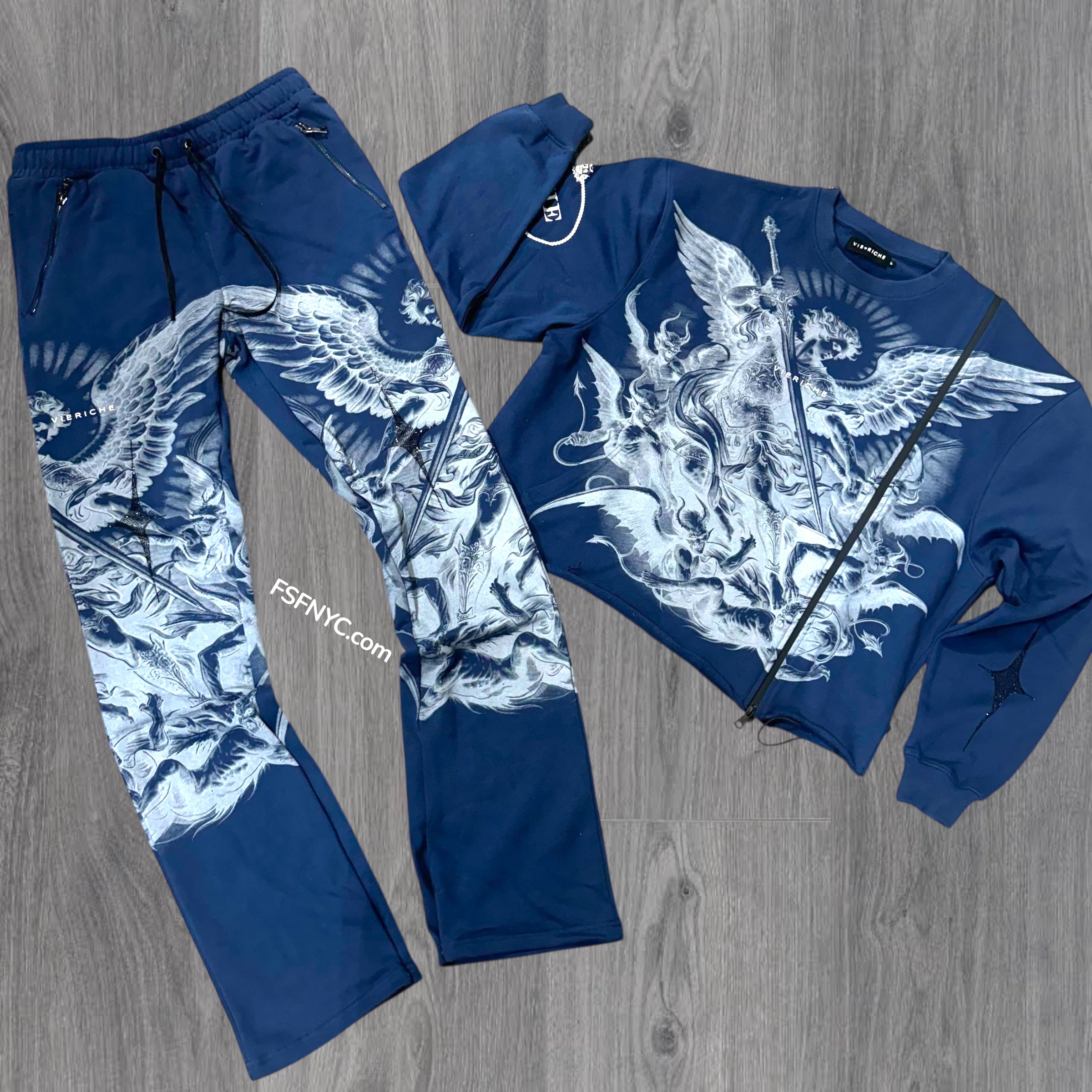 VR - Stacked Arcangel Crew Sweat Suit - Blue - VR1531