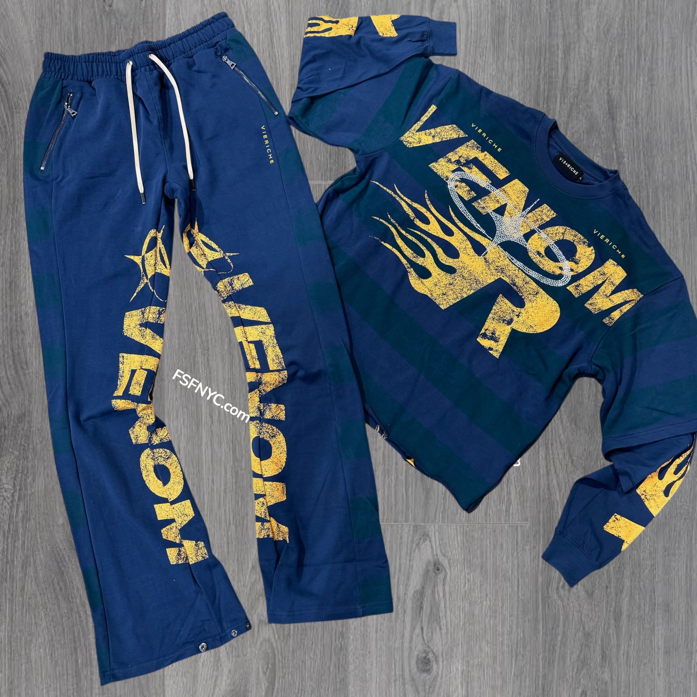 VR - Stacked VENOM Crew Sweat Suit - Blue - VR1409
