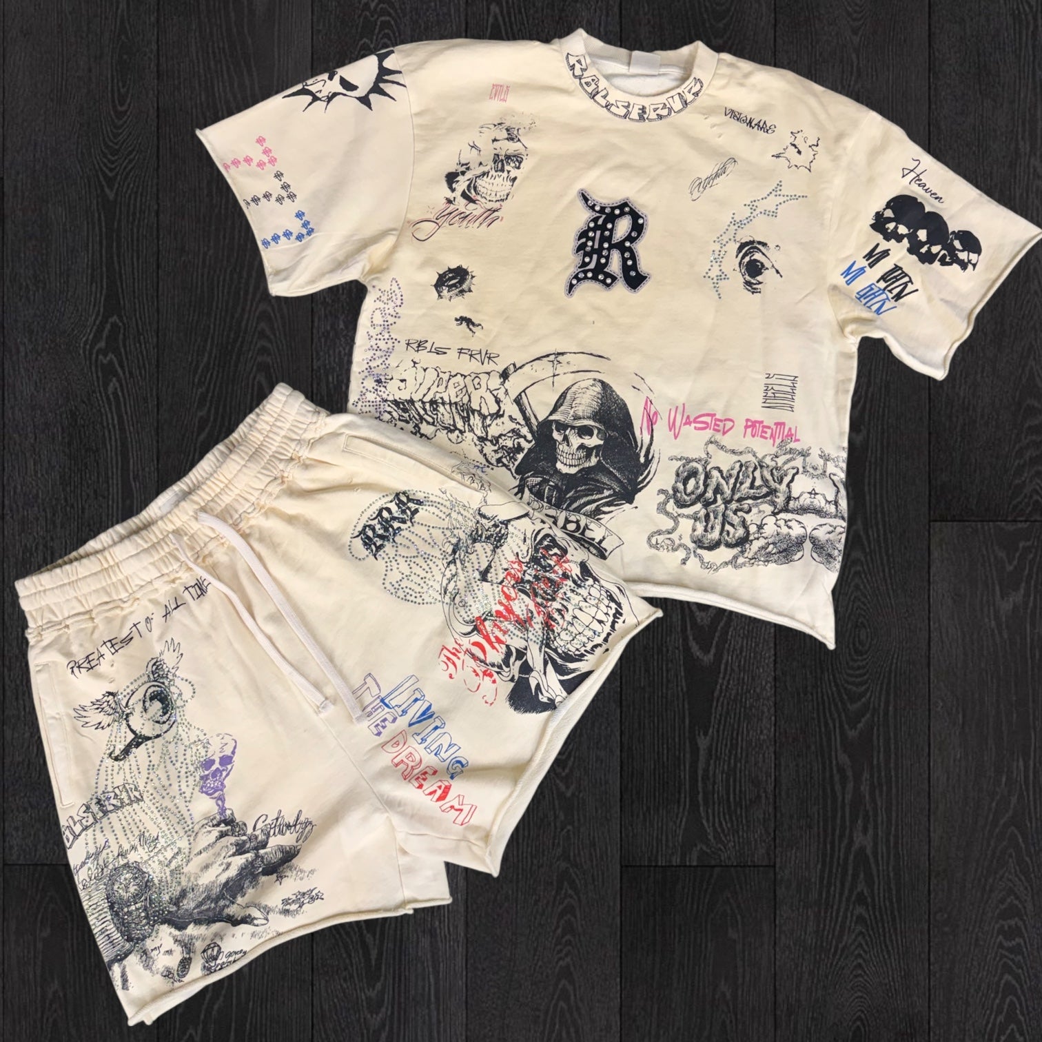 R - The Dream Short Set - Cream - 31101