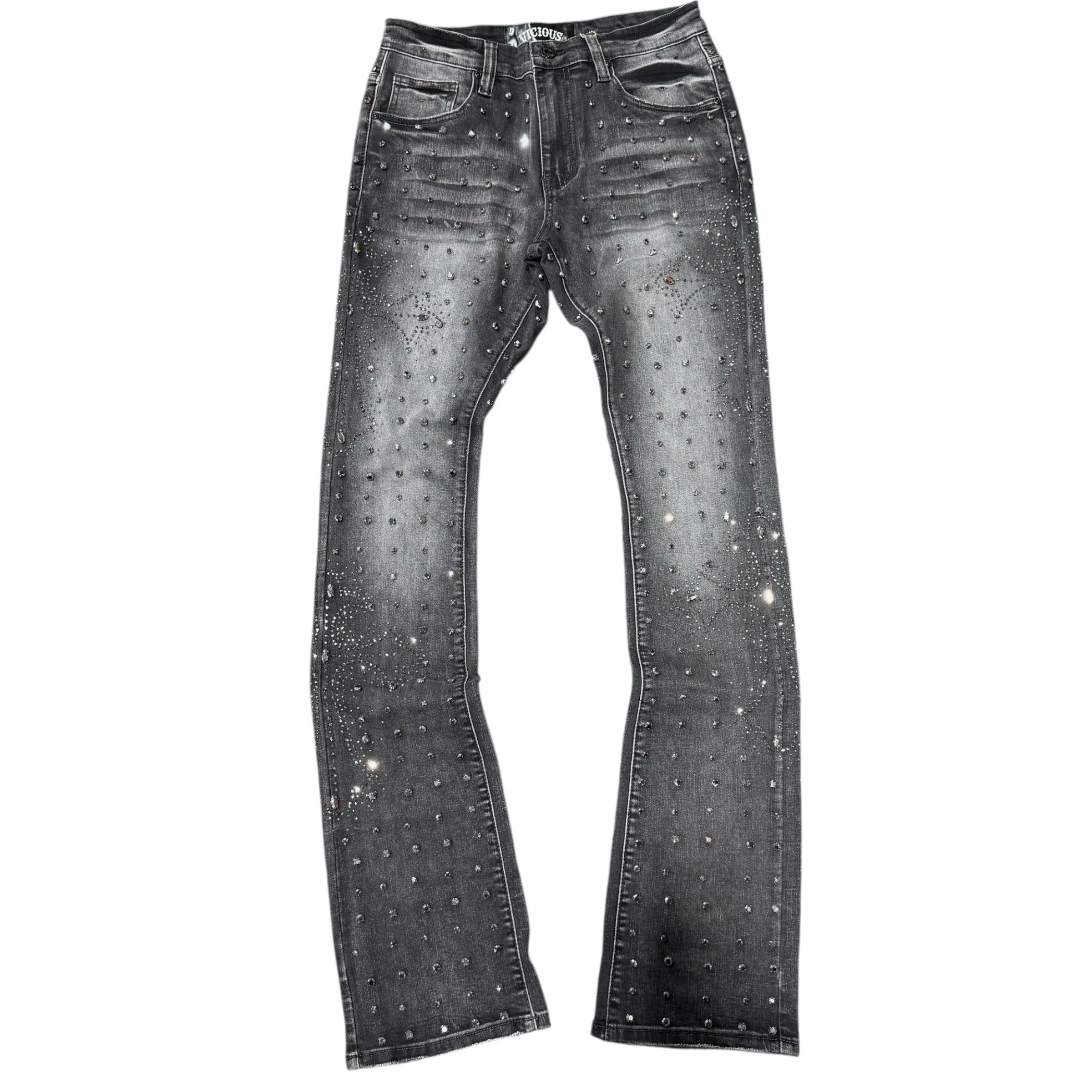 Vicious- Flare Crystal Denim - Dk.Grey - VC924