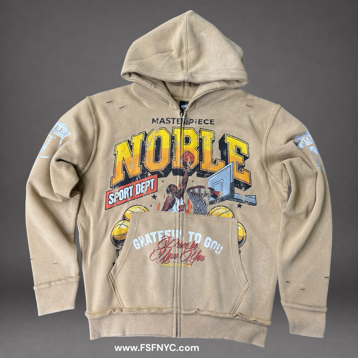 Noble - Dunk Zip Up Hoodie - Mocha