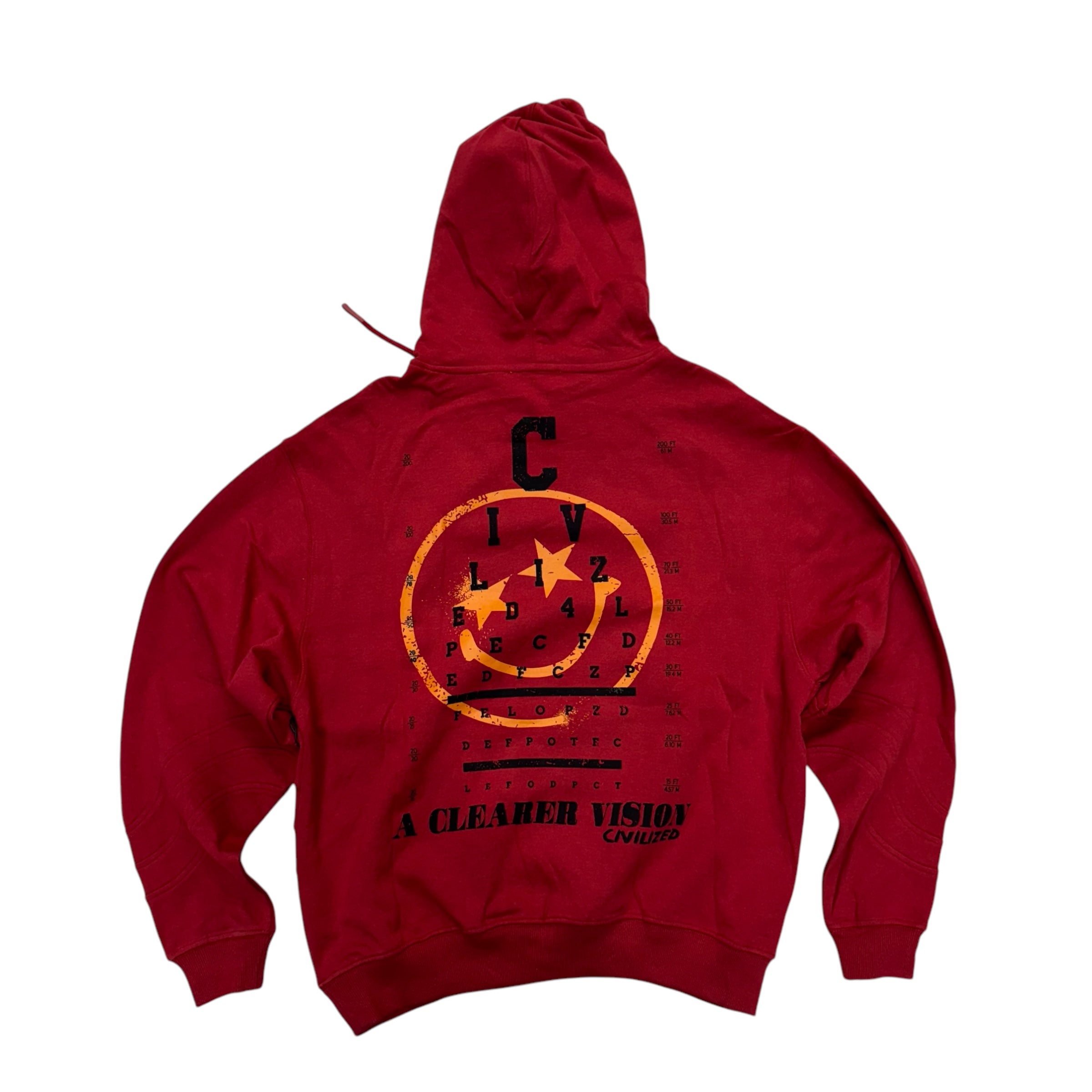 Civil Vision Hoodie Deep Red 6015