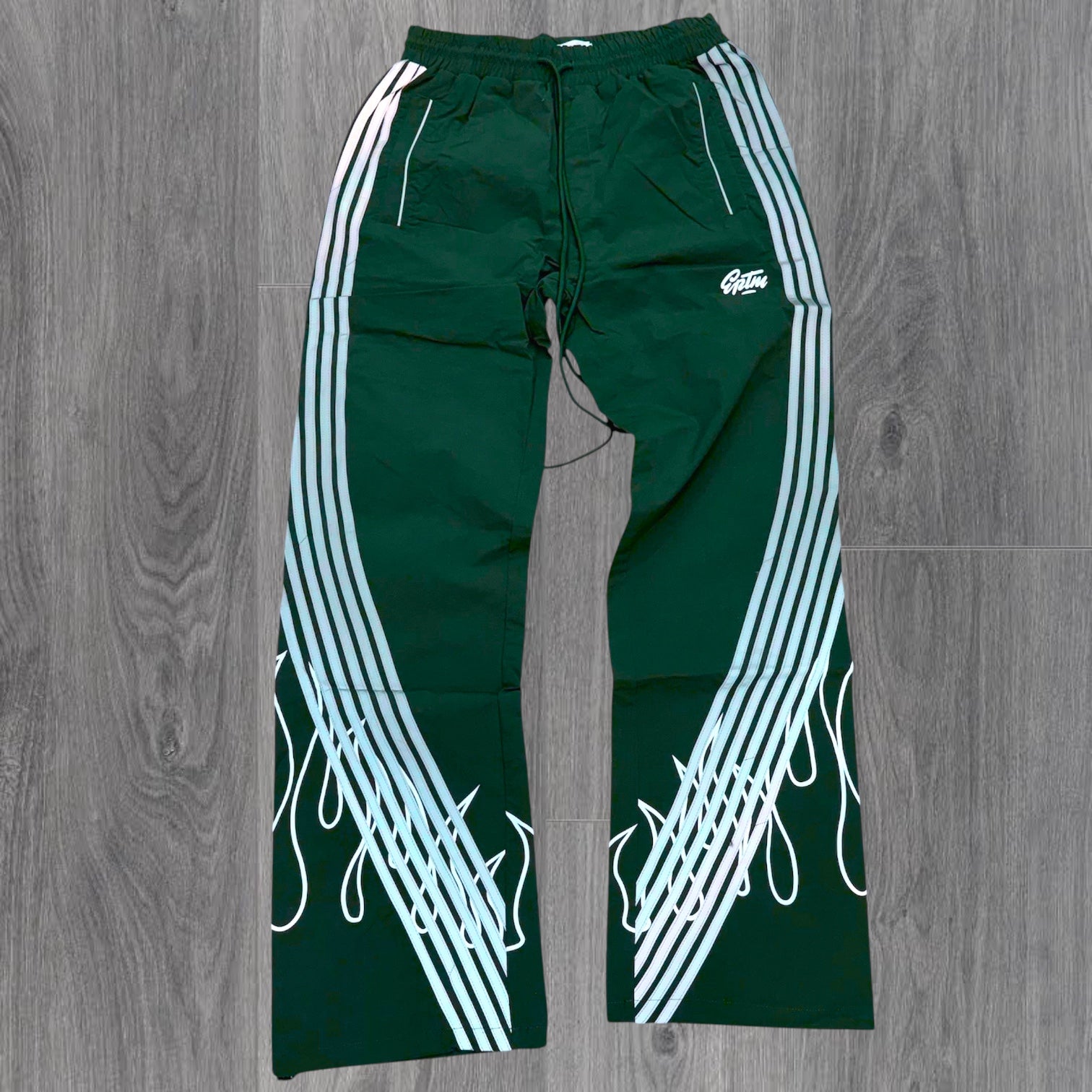 EPTM - FLAME Stripe Windbreaker Pants  - Forest Green 764