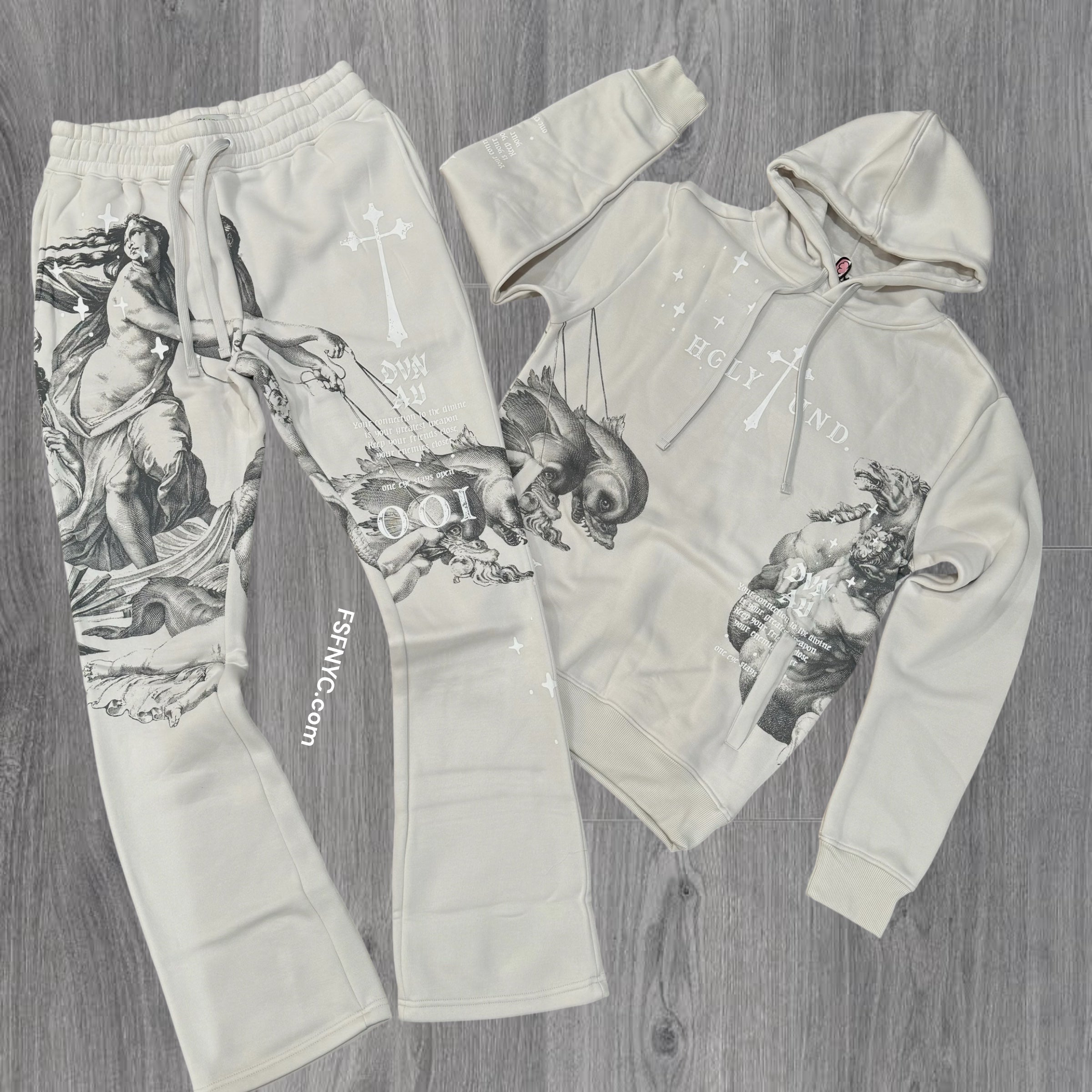 UNDRTD - Stacked Divine Aura Sweat Suit - Cloud Grey - 5603 5203