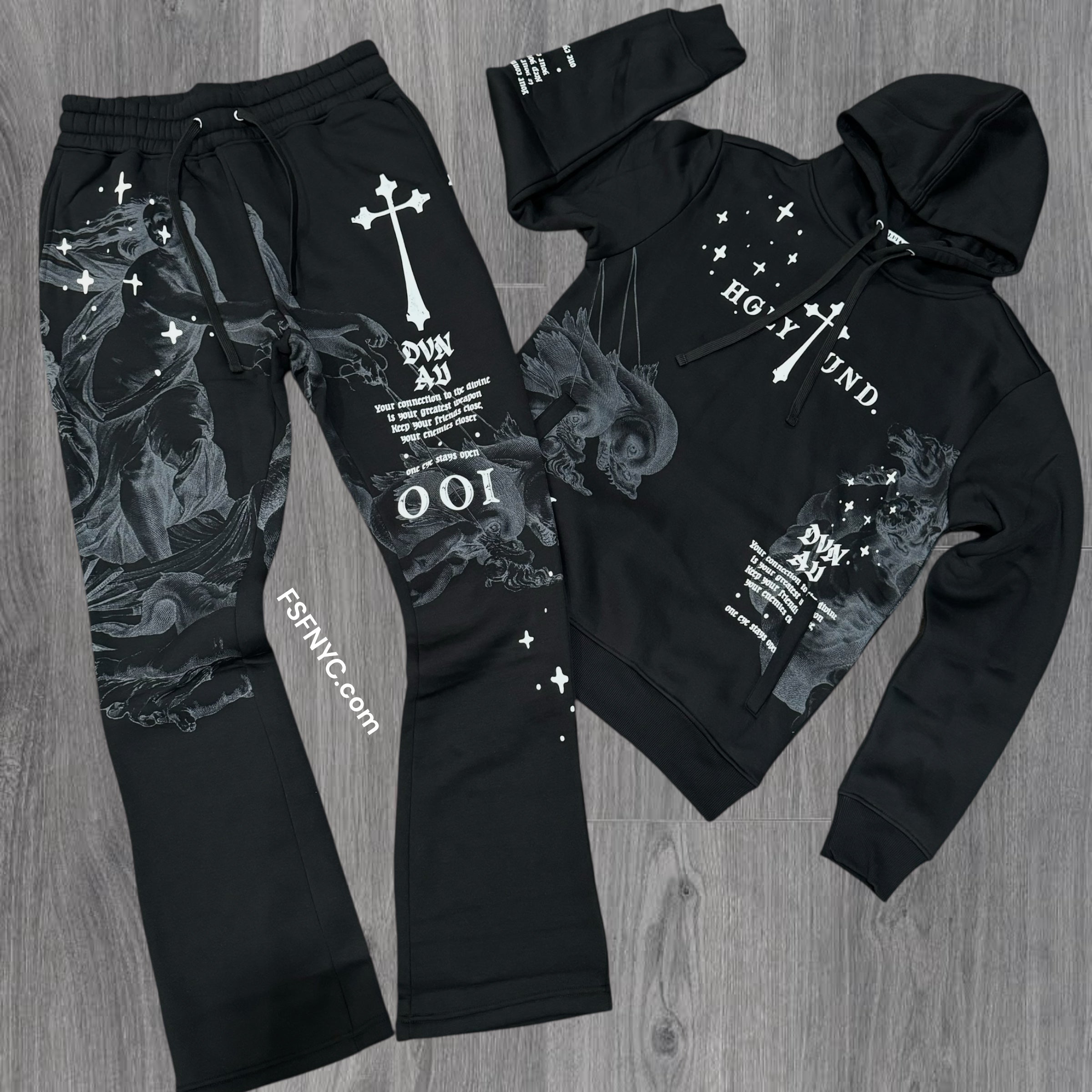 UNDRTD - Stacked Divine Aura Sweat Suit - Black - 5603 5203
