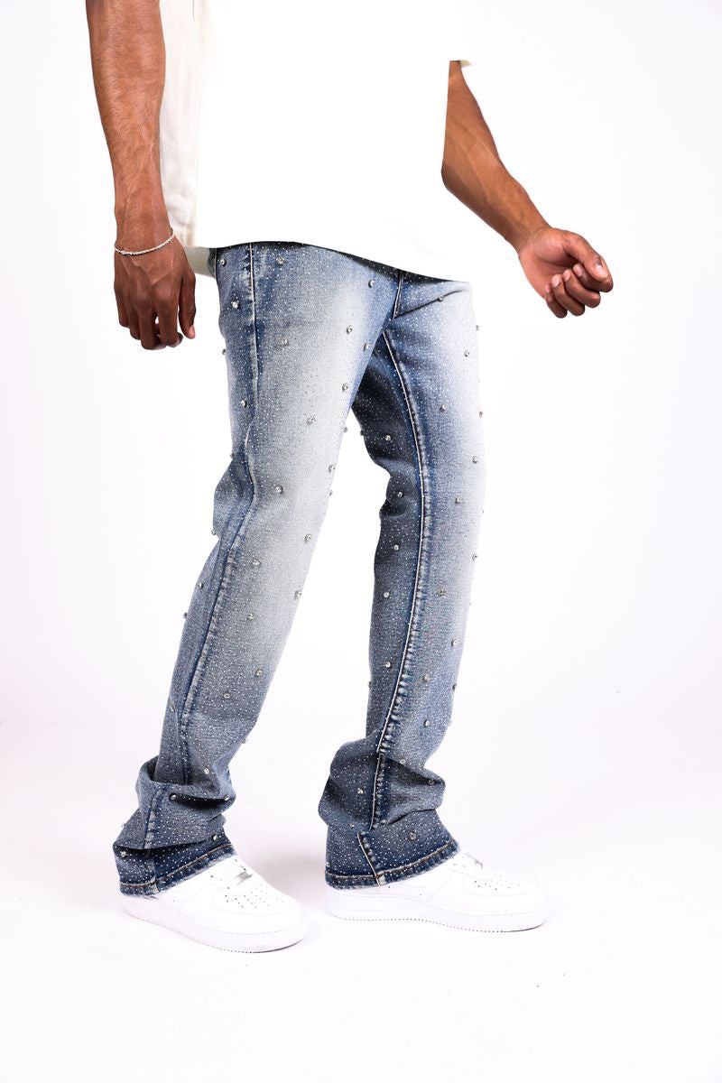 Stacked Crystal Denim Blue